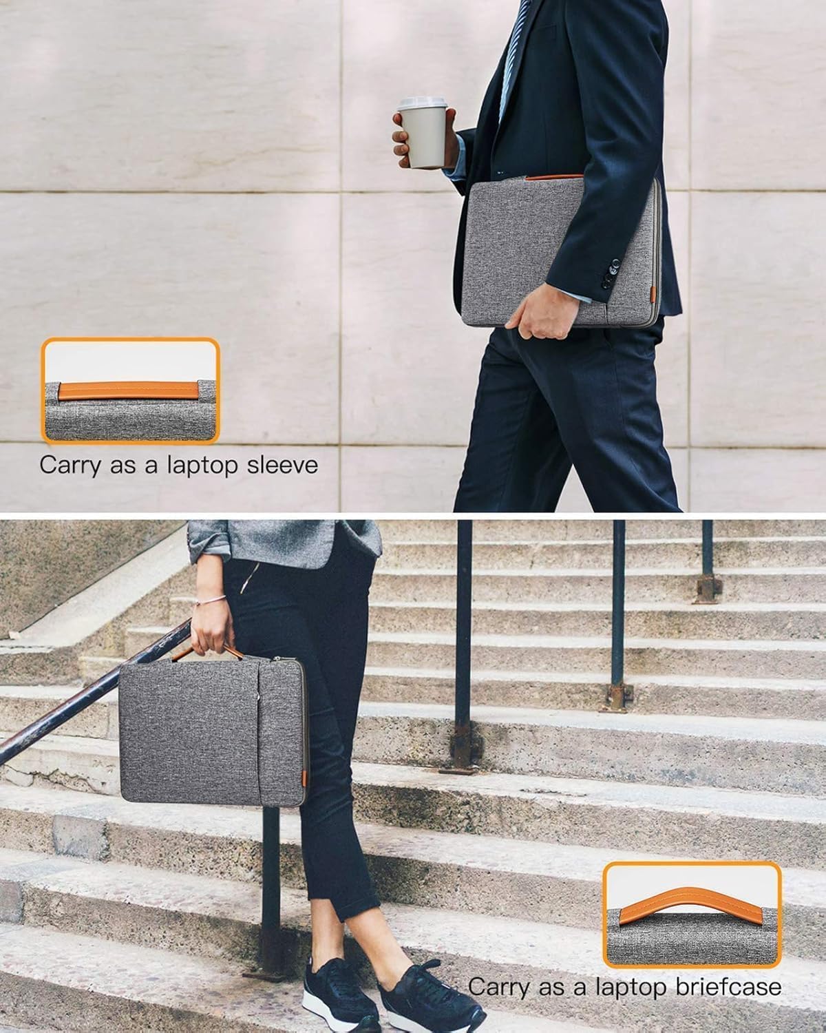 Detalle 2 de Inateck 360° Rundumschutz Laptoptasche für 13-Zoll MacBook Air/Pro & iPad Pro/Air (Passend bis 30,5 × 21,5 cm)