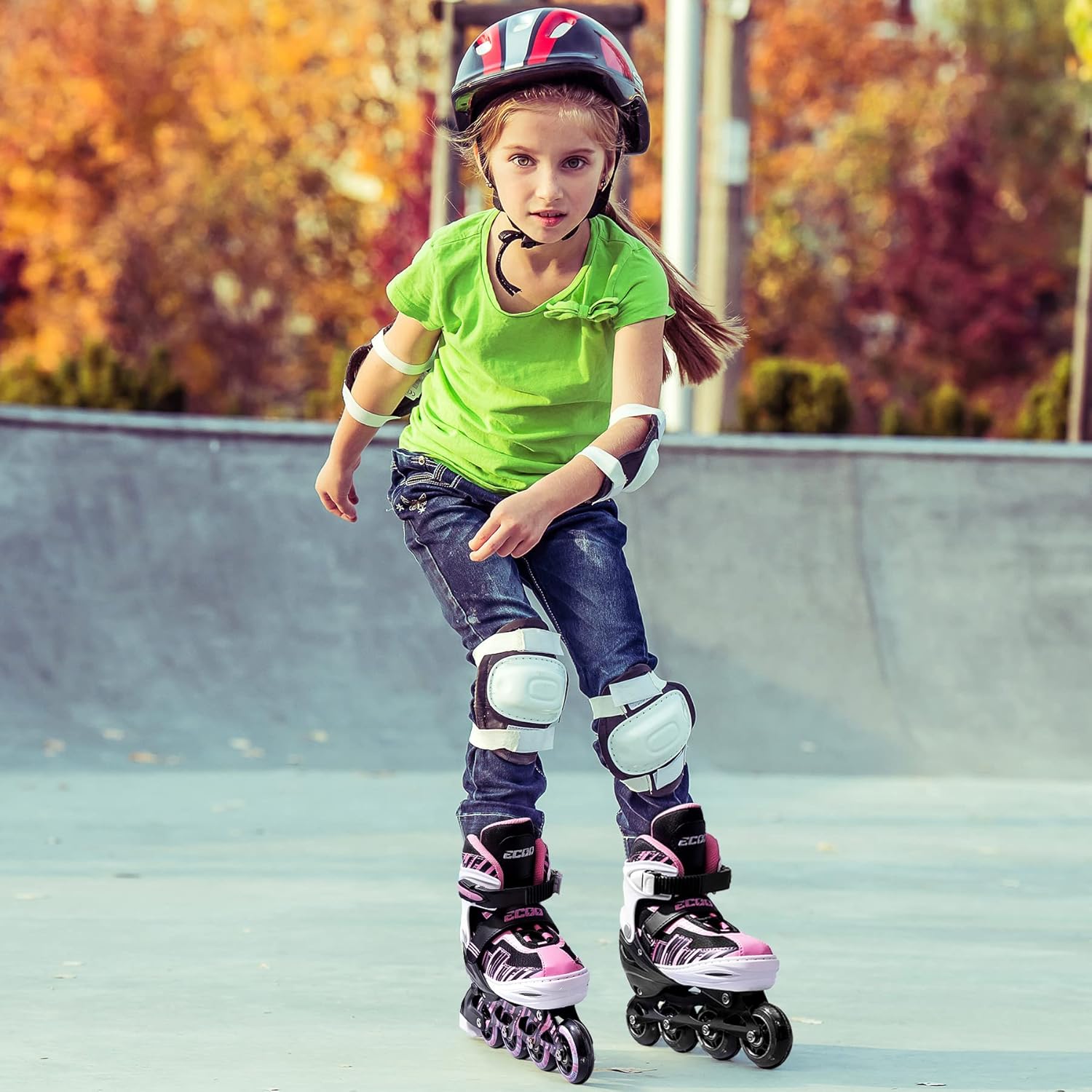 Thumbnail 1 de ECOO Adjustable Inline Skates for Kids (Ages 5–8, 8–12) with Light-Up Wheels and Easy Buckle