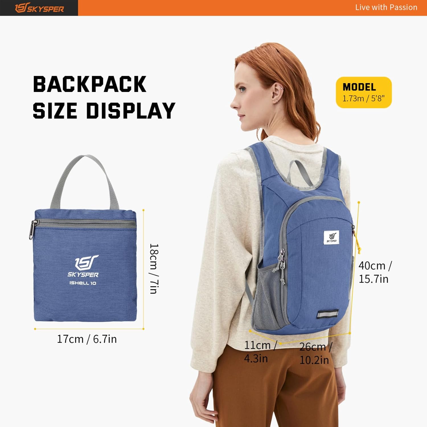 Thumbnail 4 de SKYSPER Small Daypack 10L lightweight foldable