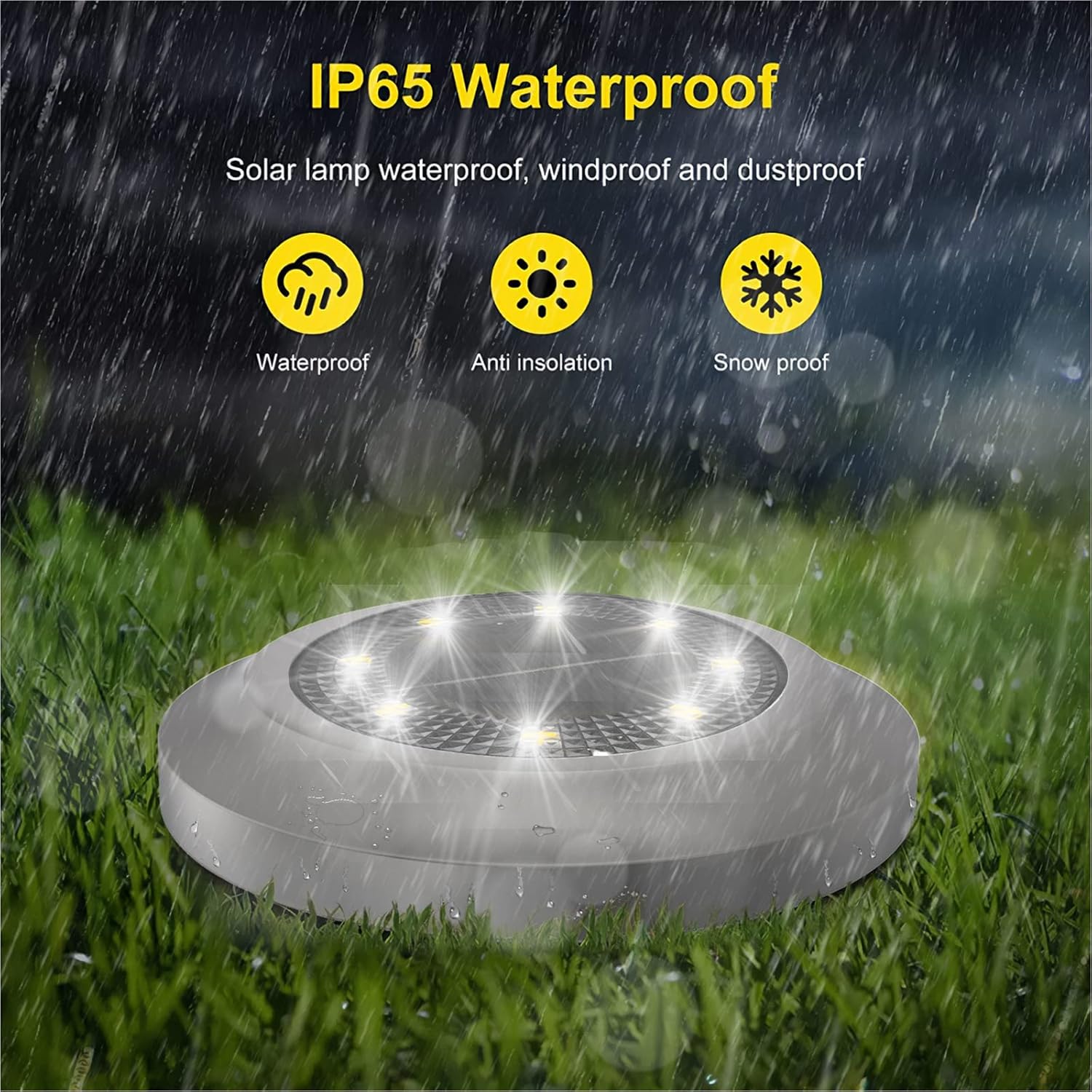 Detalle 2 de Solar ground lights 8 LED, 600mAh