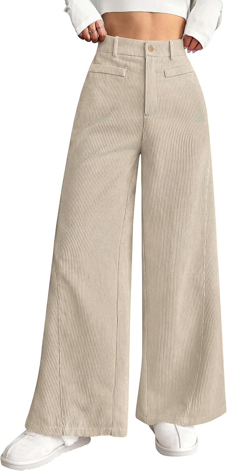 Detalle de PRETTYGARDEN Women's Corduroy Pants, 100% Polyester