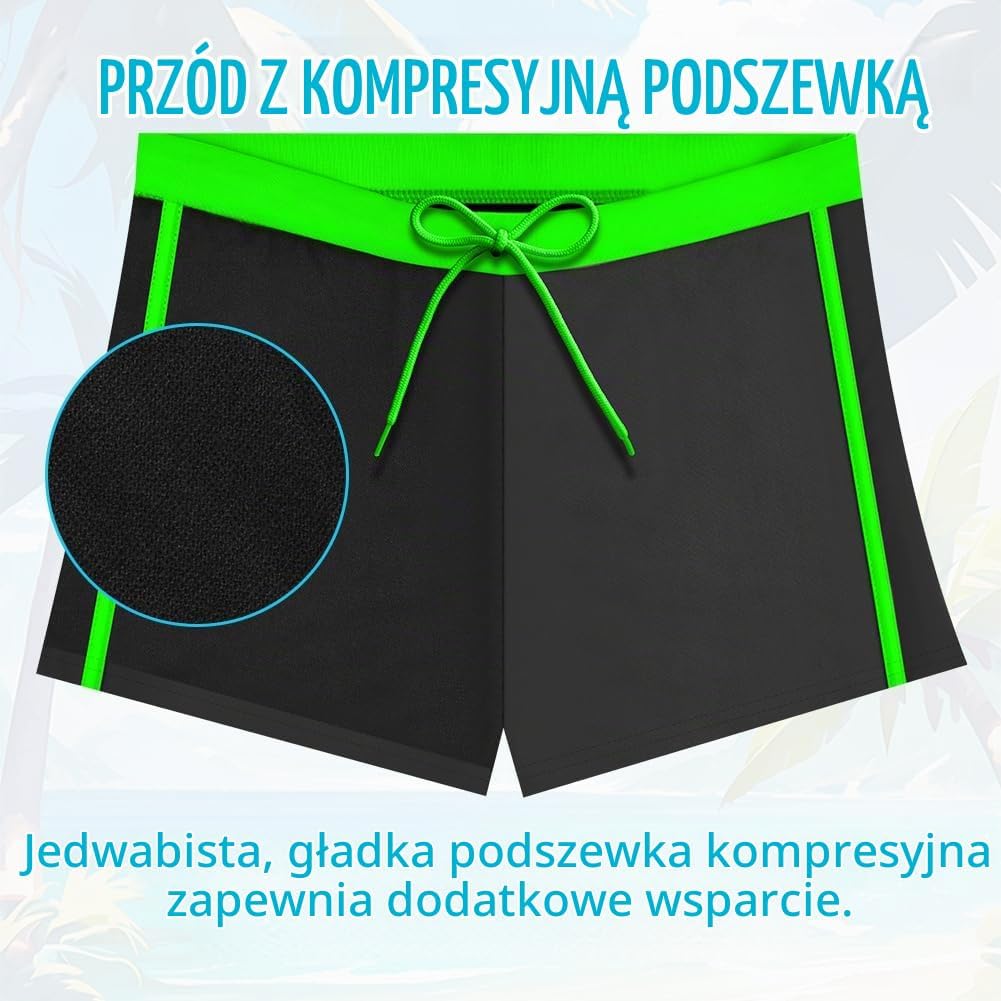 Detalle de AYESY chłopięce kąpielówki szybkoschnące z podszewką kompresyjną i sznurkiem