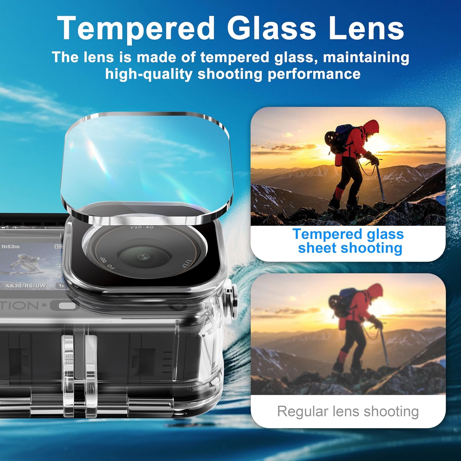 Detalle de FitStill 196FT/60M Underwater Waterproof Case for DJI Osmo Action 6
