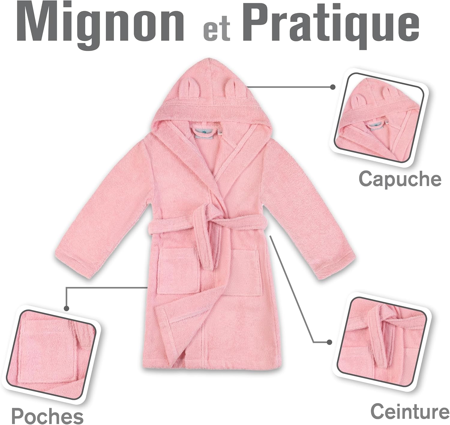 Thumbnail 2 de Twinzen Peignoir Enfant coton 100% OEKO-TEX