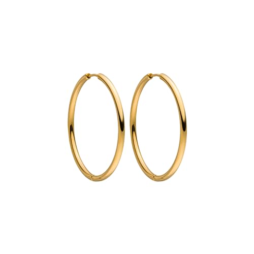 Detalle de Purelei Echo Creolen Damen 40 mm – Wasserfest, Edelstahl, Gold- oder Roségold-Veredelung