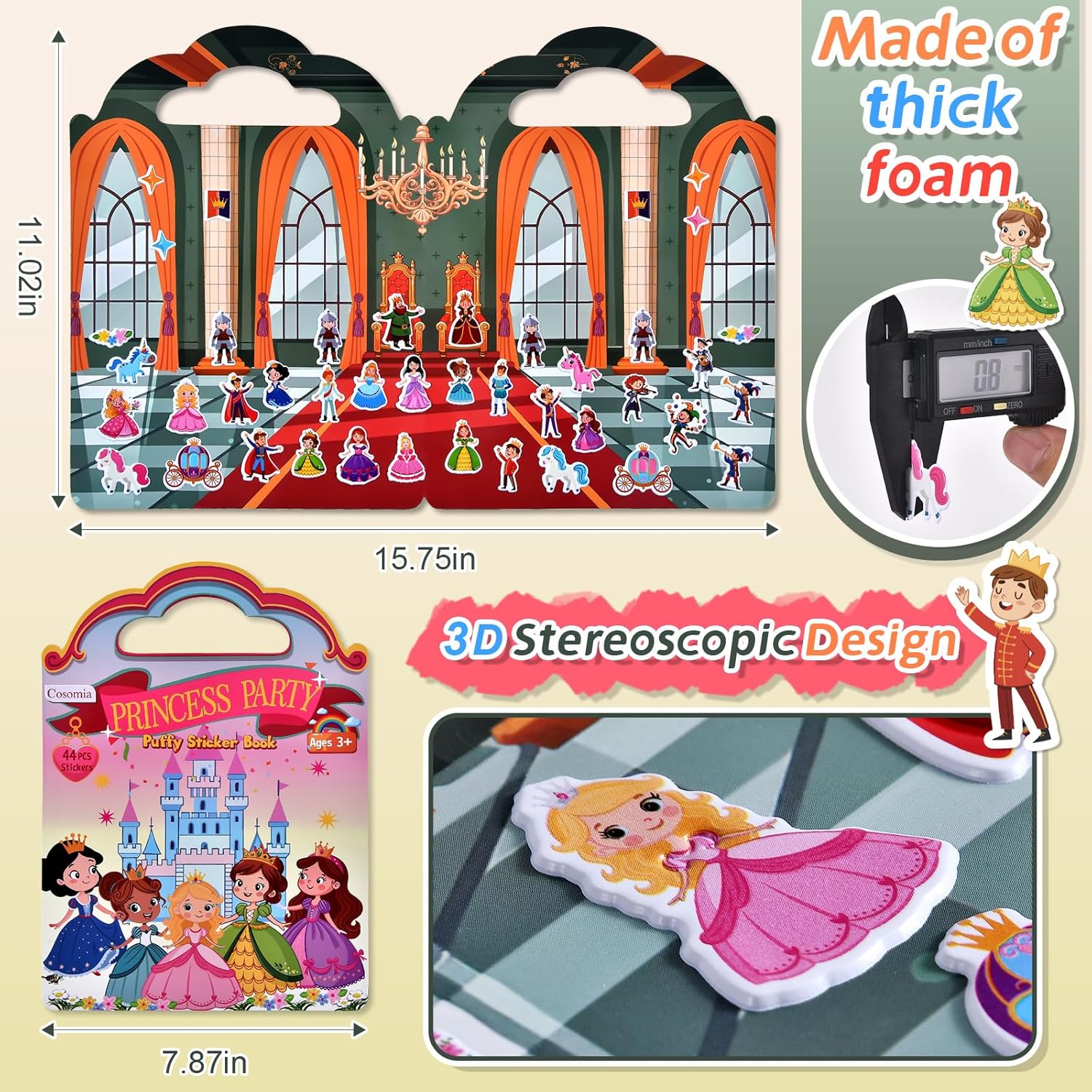 Detalle 1 de Cosomia 6 Set Puffy Sticker Books 260pcs