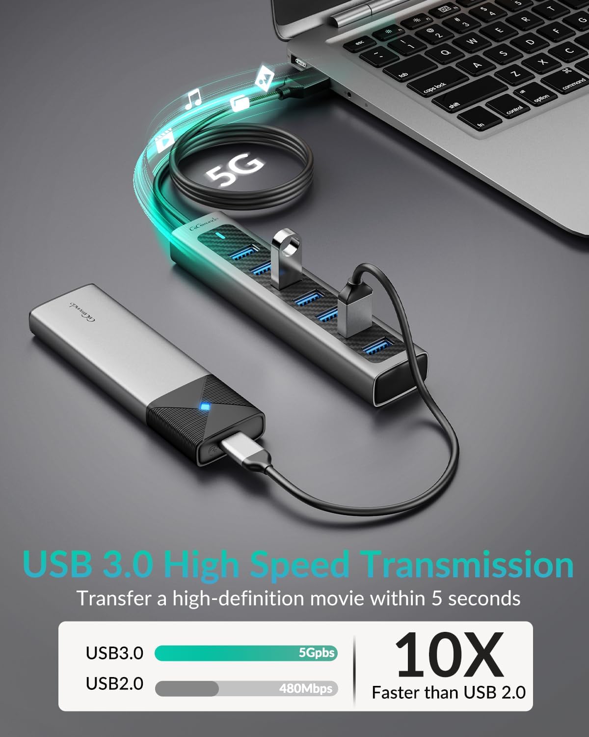 Thumbnail 5 de GiGimundo GM7U Hub USB 3.0 a 7 porte