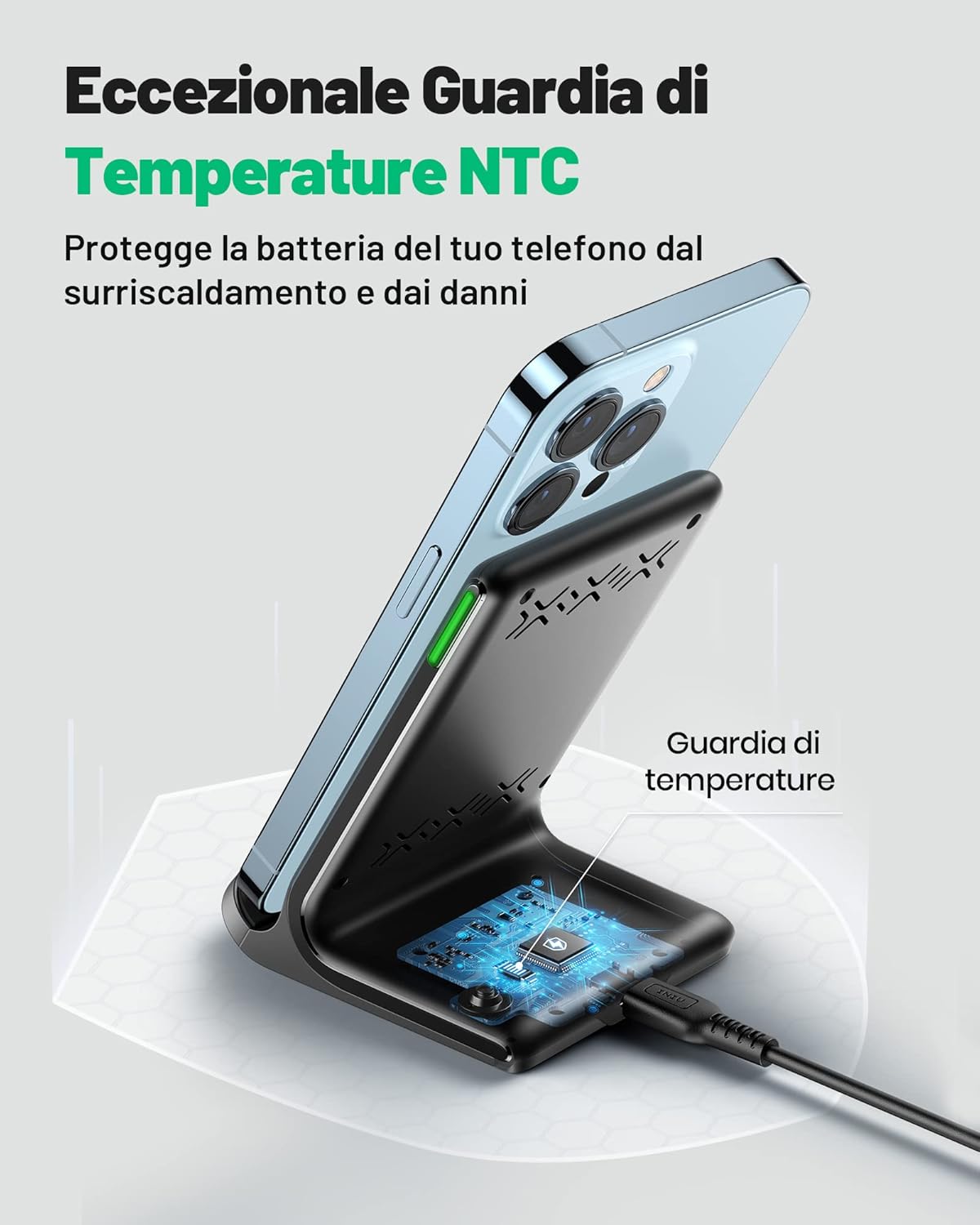 Thumbnail 5 de INIU Caricatore wireless 15W Qi certificato, doppio pad