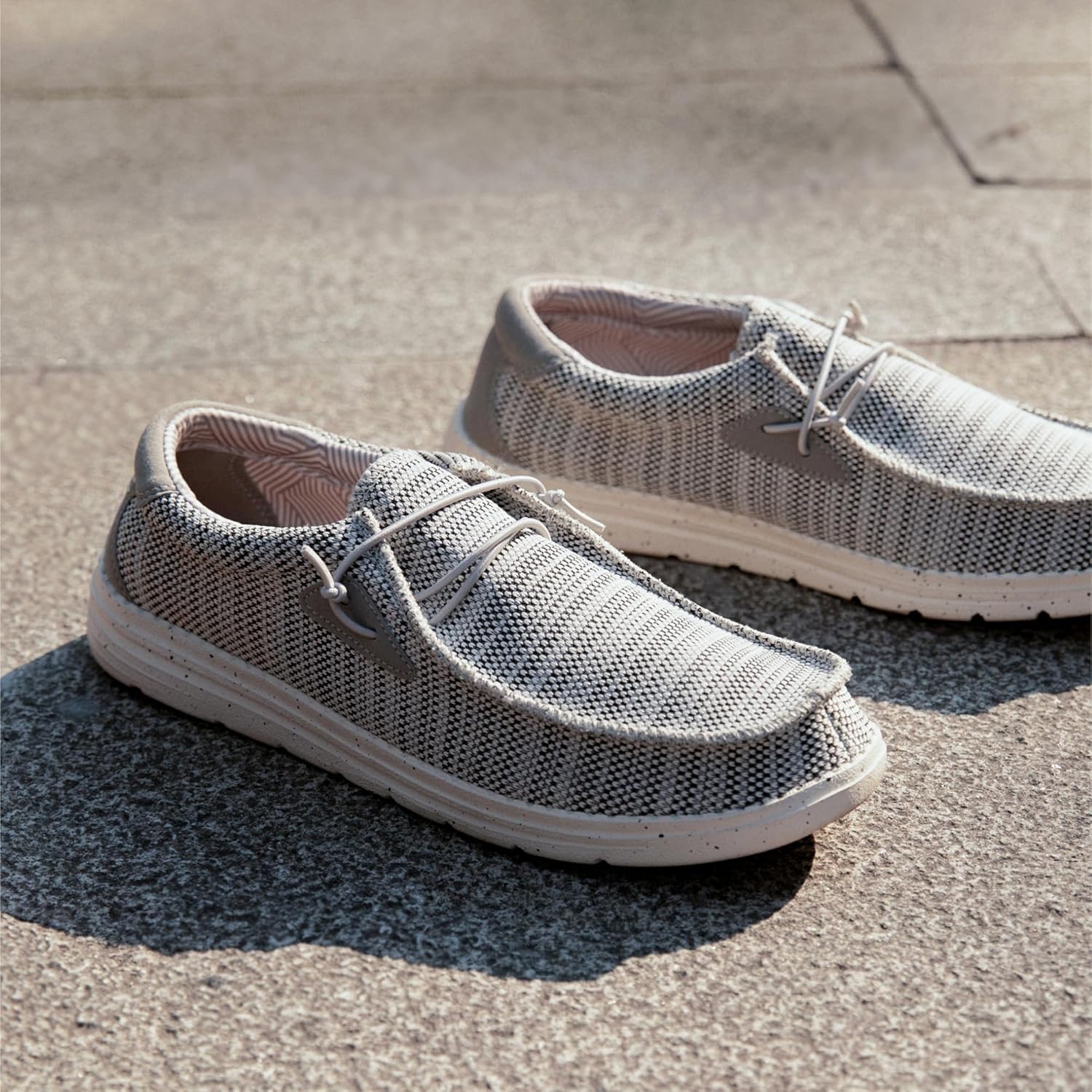 Detalle de Bruno Marc Men’s Casual Slip-on Loafers with Stretch Knit Upper