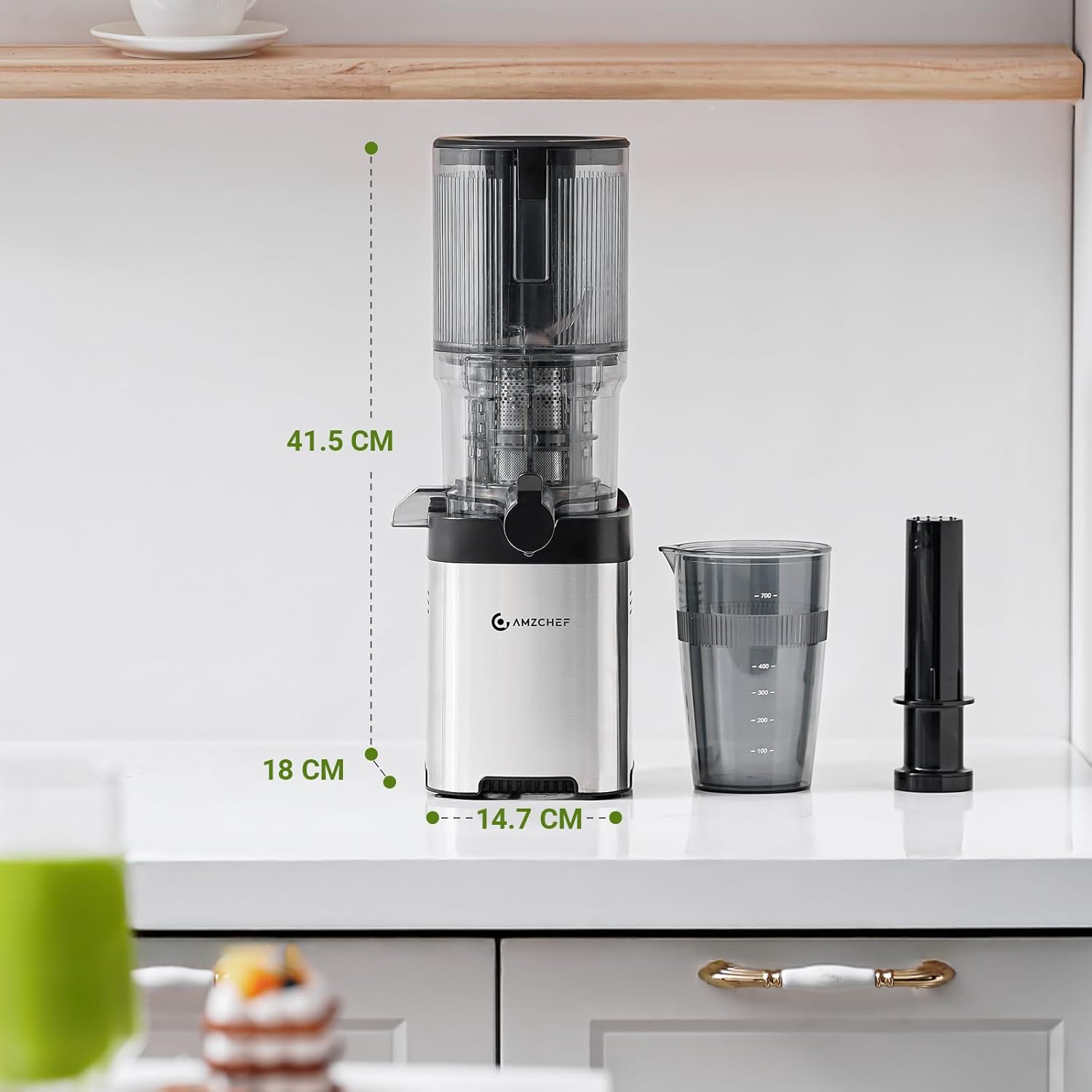 Detalle de AMZCHEF Entsafter Slow Juicer 136 mm
