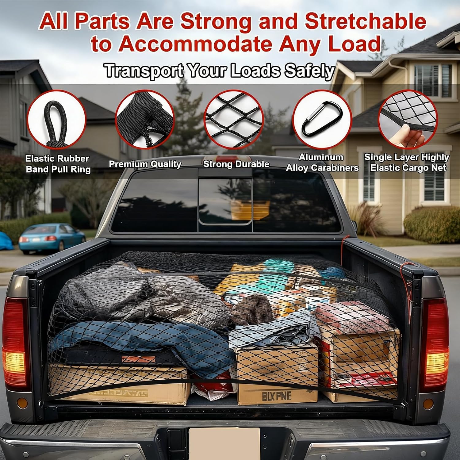 Thumbnail 6 de Highly Elastic Cargo Net for Truck Beds (4x4 to 7x7) – Universal, Durable & Easy to Use