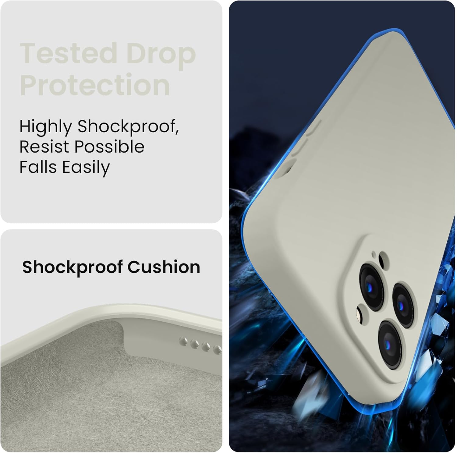Detalle 2 de FireNova Silicone Case with Camera Protection for iPhone 13 Pro Max (Stone)