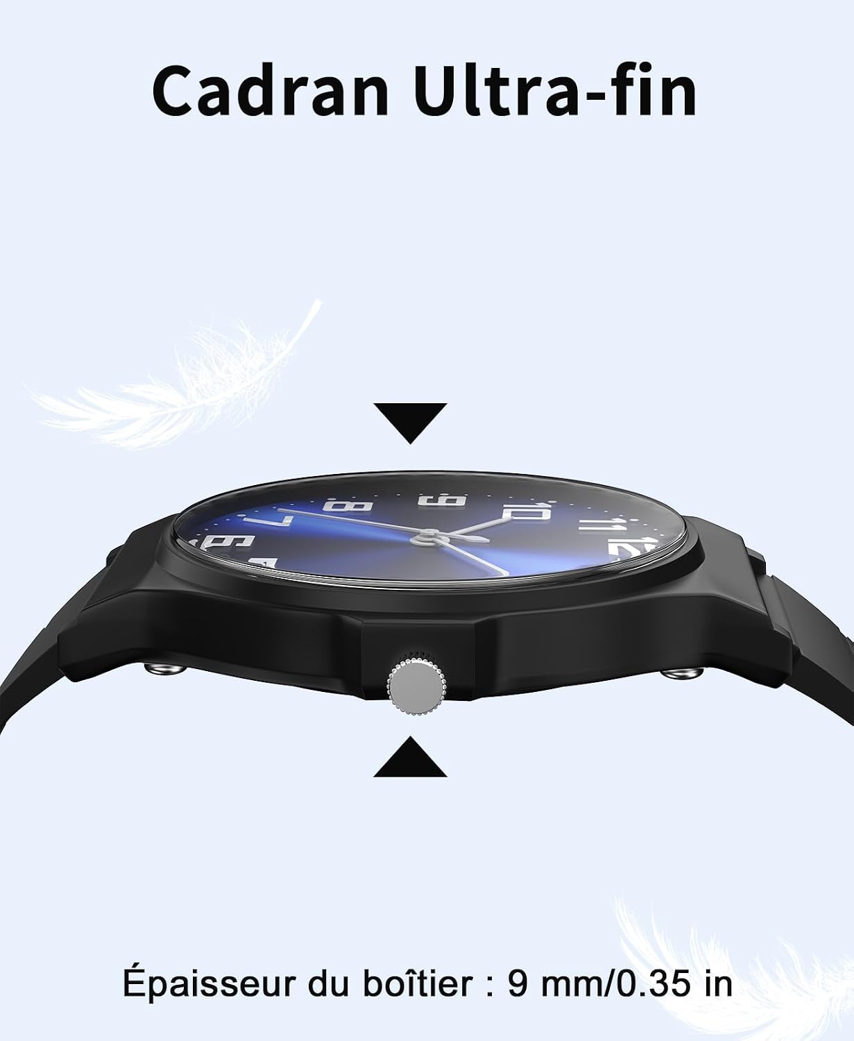 Detalle de SOCICO Montre analogique Enfants 30M étanche Cadran Clair Noir Bleu