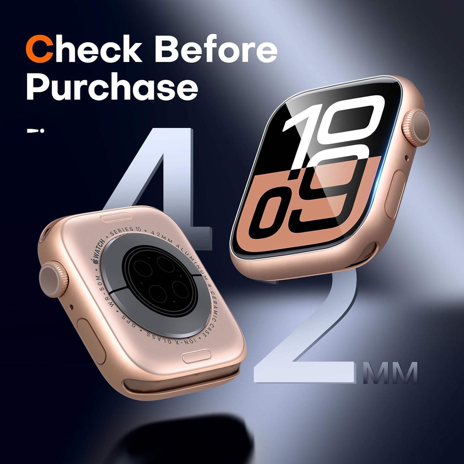 Thumbnail 3 de LϟK 8 Pack for Apple Watch Series 11/10 42mm Screen Protector – Self-Healing TPU, 0 Bubble, HD Touch