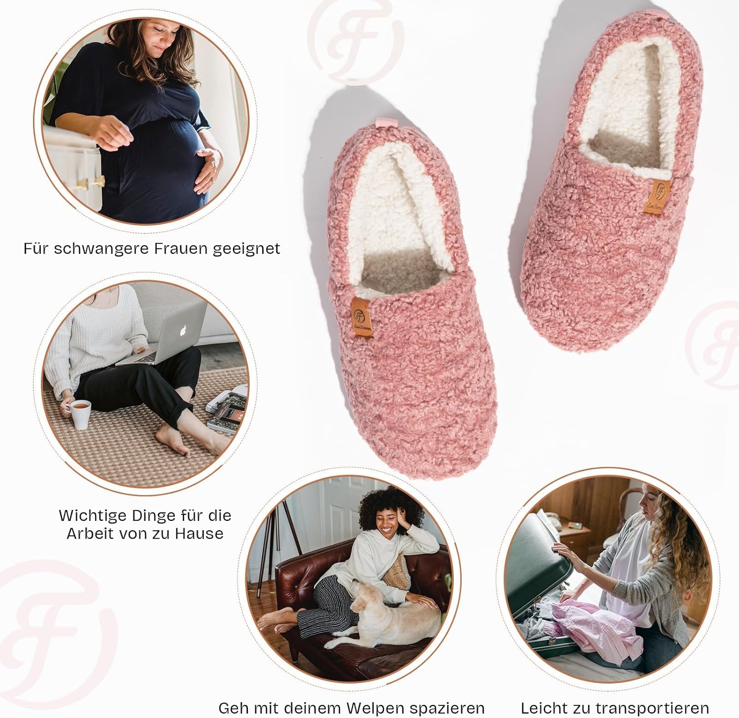 Detalle 2 de EverFoams Winter Hausschuhe Damen mit Memory Foam