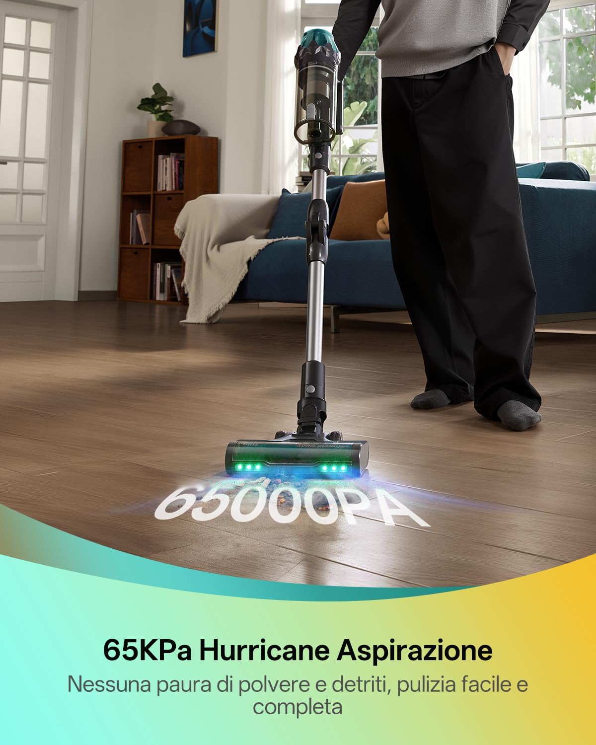 Detalle de Vexilar V15MAX aspirapolvere e lavapavimenti senza fili 65000Pa, 60 min, antiengroviglio