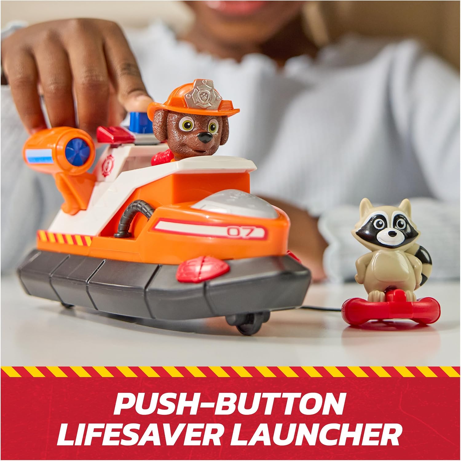 Thumbnail 3 de Paw Patrol Pat Patrouille Zuma Fire Rescue : voiture figurine avec bouée de sauvetage