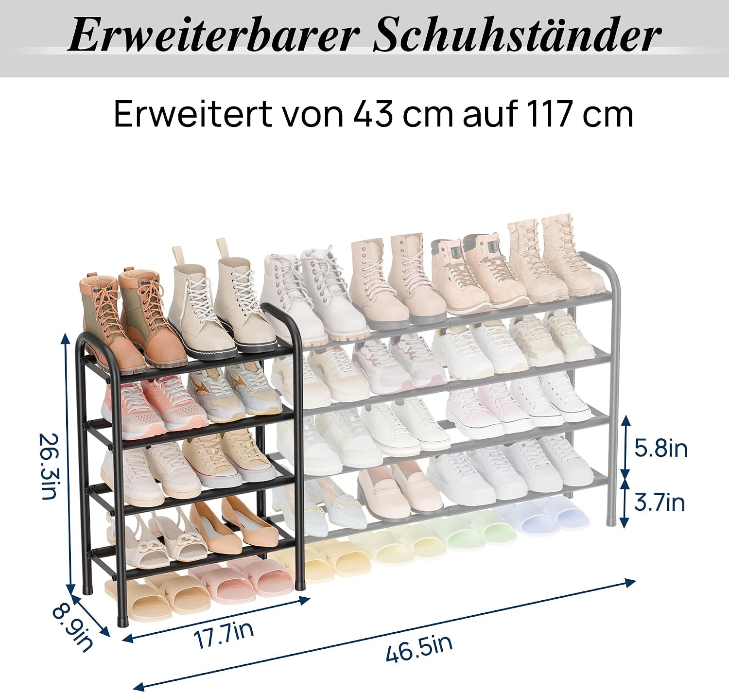 Thumbnail 2 de ENJOYBASICS Schuhregal 45 bis 118 cm