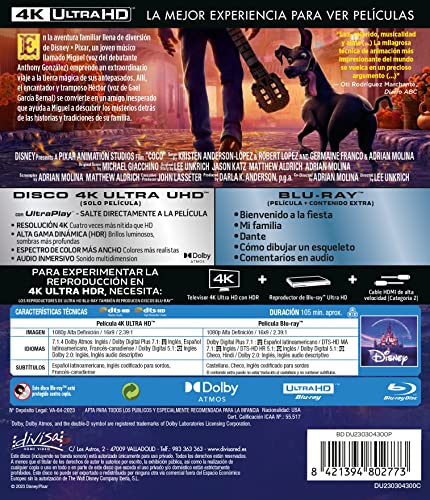 Detalle de Coco 4K UHD + Blu-ray — edición física 📀