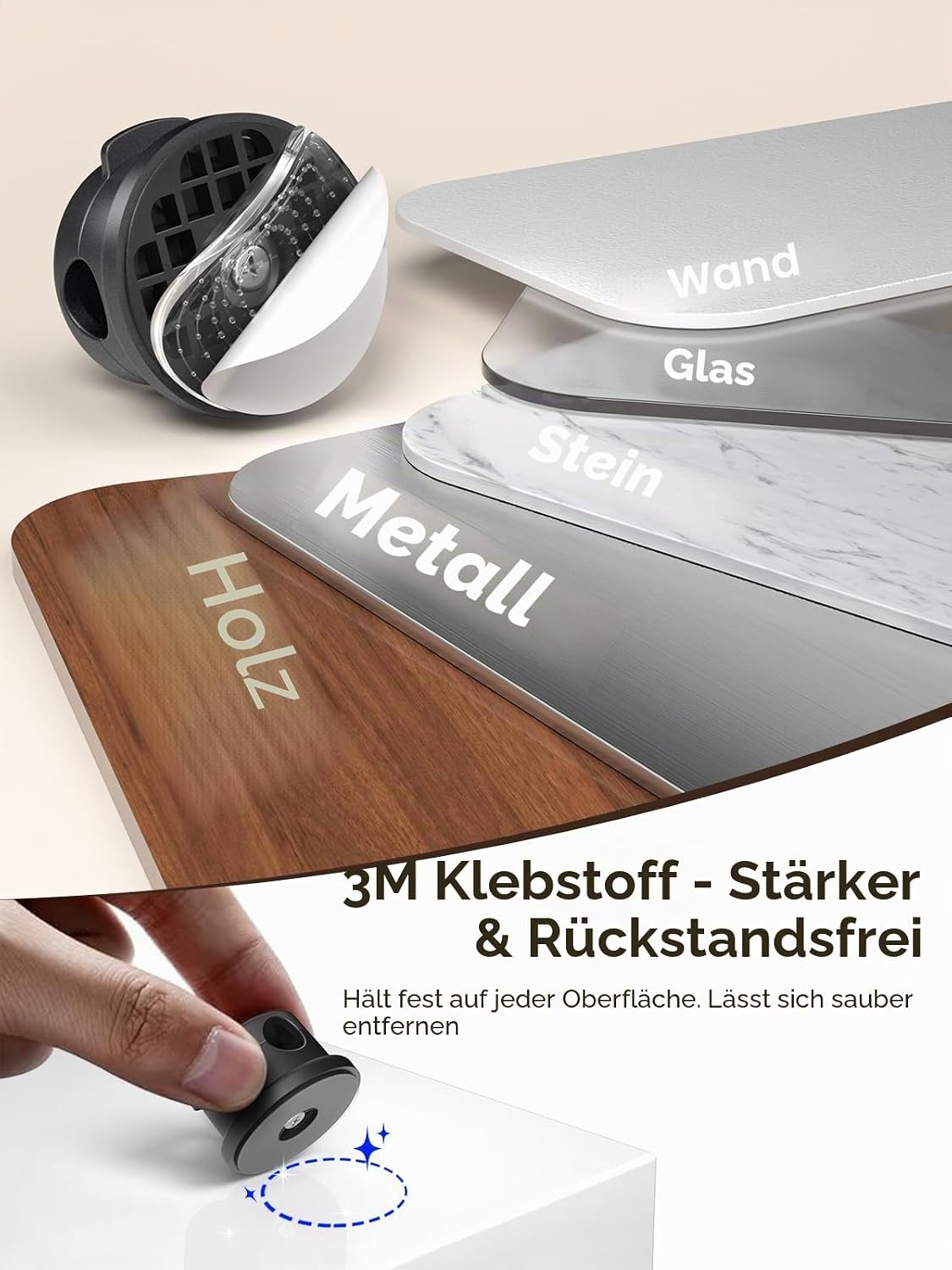 Thumbnail 3 de 360° Drehbare magnetische Kabelhalter Selbstklebend – 10er-Pack, Schwarz