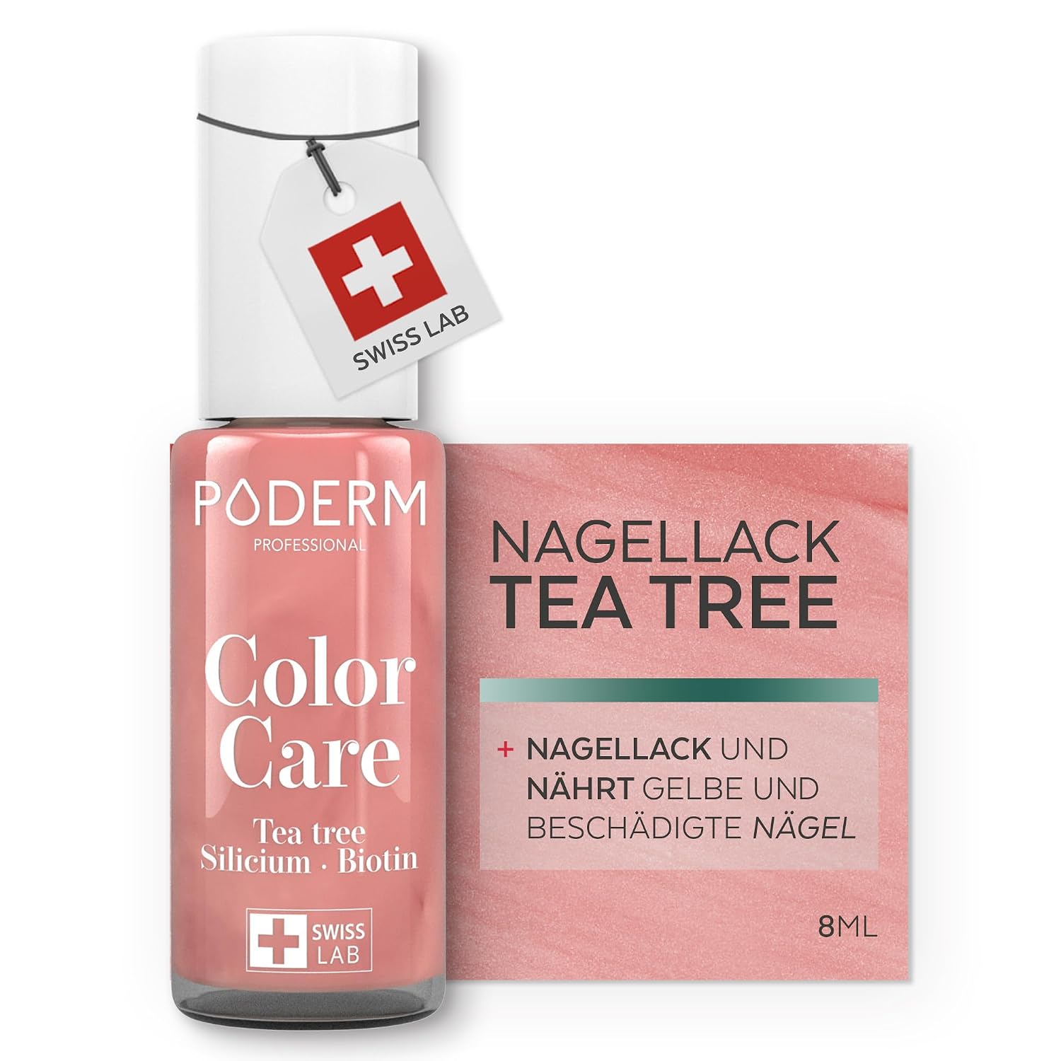 Detalle de PODERM Teebaum Nagellack Roségold Glänzend