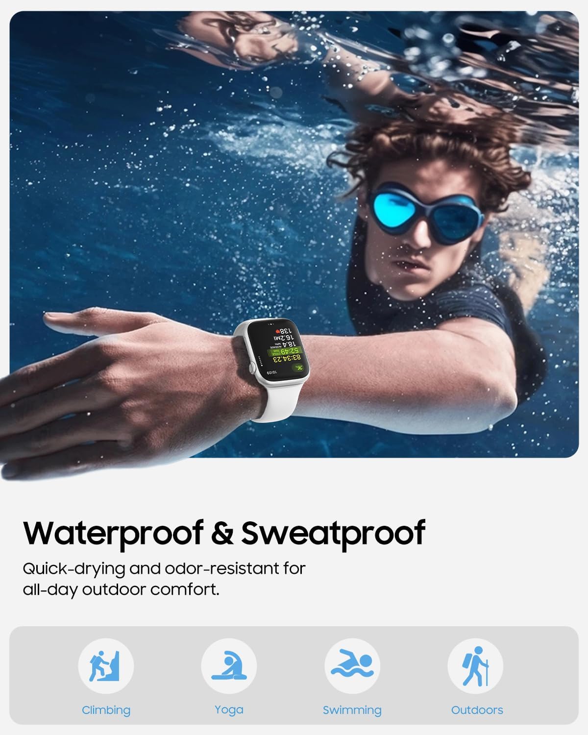 Detalle 1 de TreasureMax TPQ42602A White Silicone Sport Band for Apple Watch