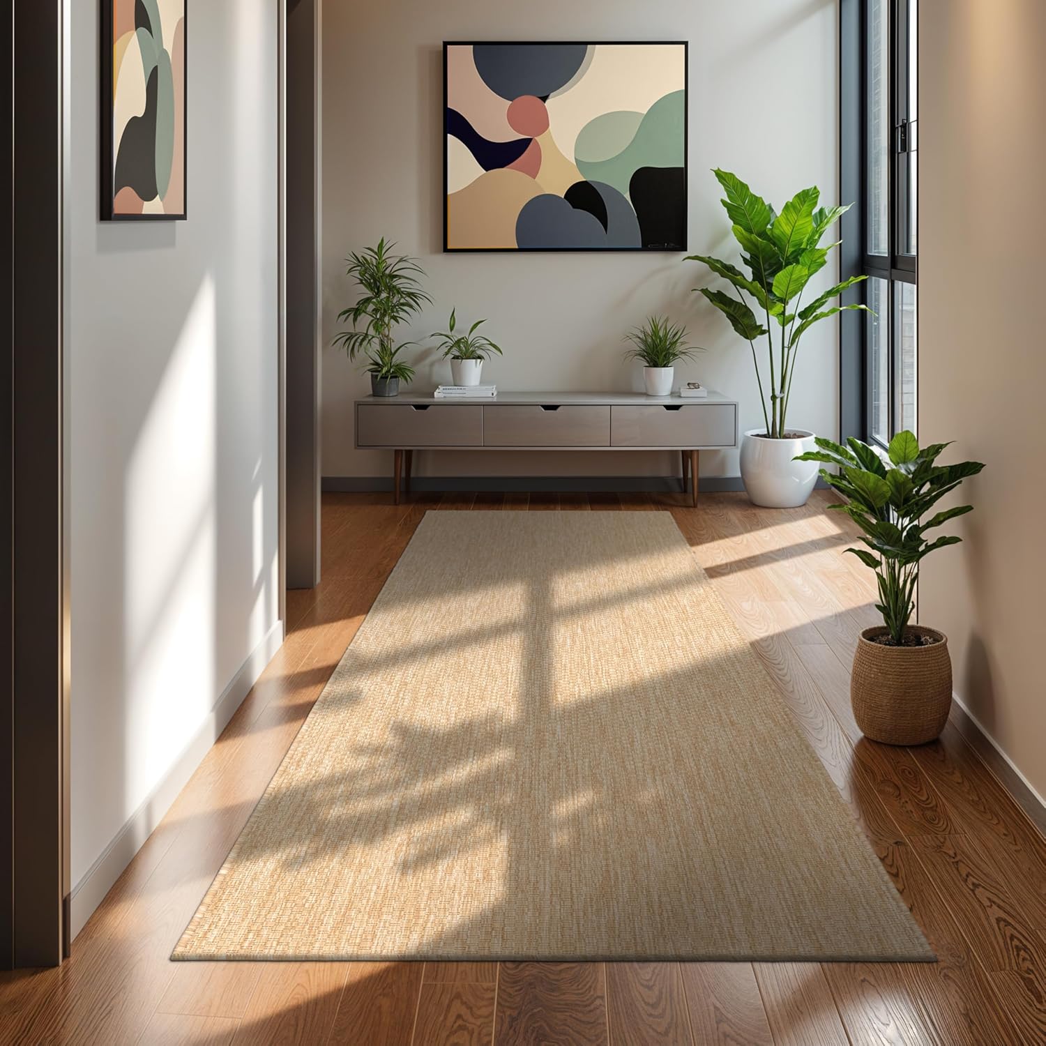 Thumbnail 1 de Paco Home Tapis Intérieur et Extérieur – Moucheté Naturelle 80x250 cm