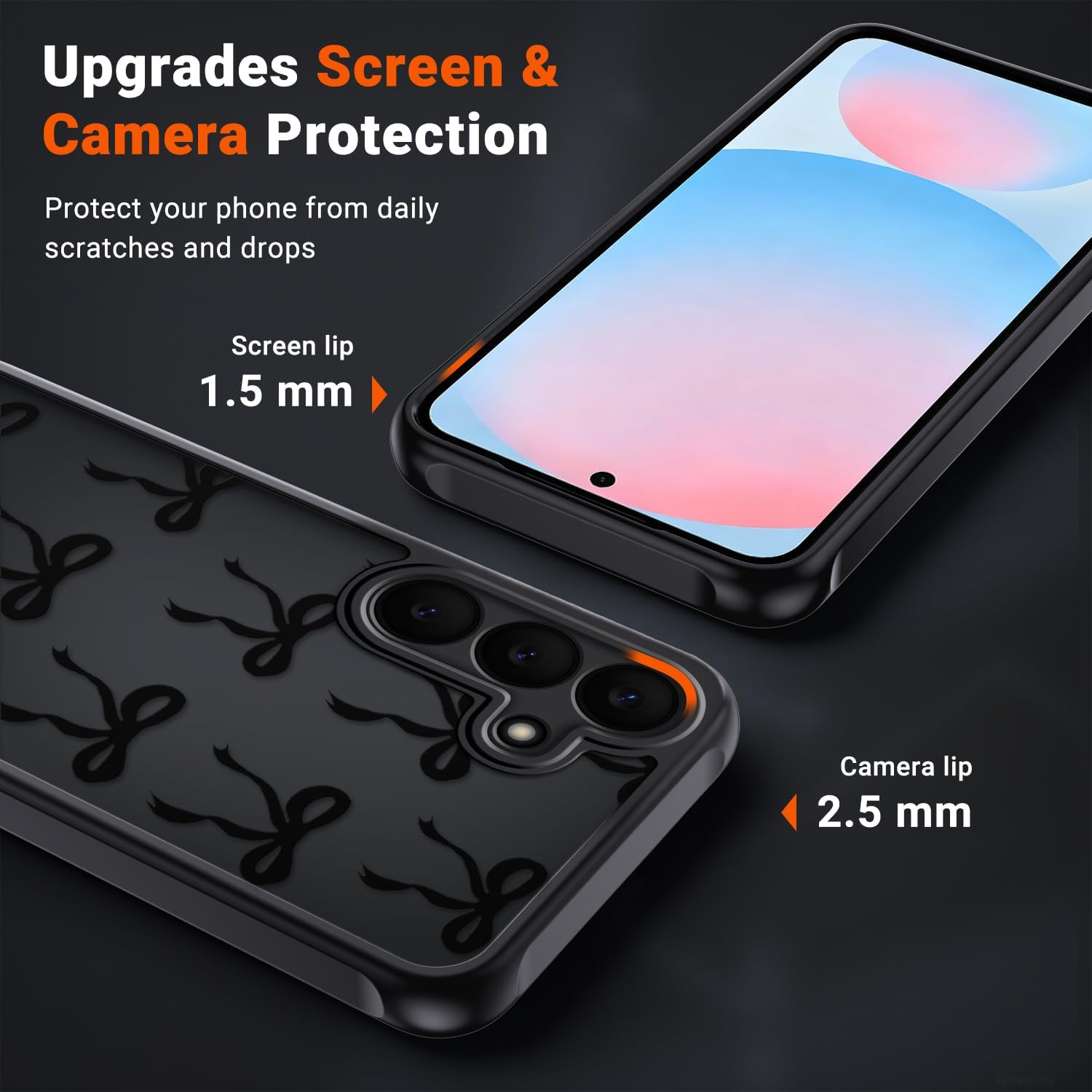 Thumbnail 4 de Coque Papillon Noir pour Galaxy S24 FE – Étui translucide en silicone TPU + PC, anti-jaunissement et protection caméra