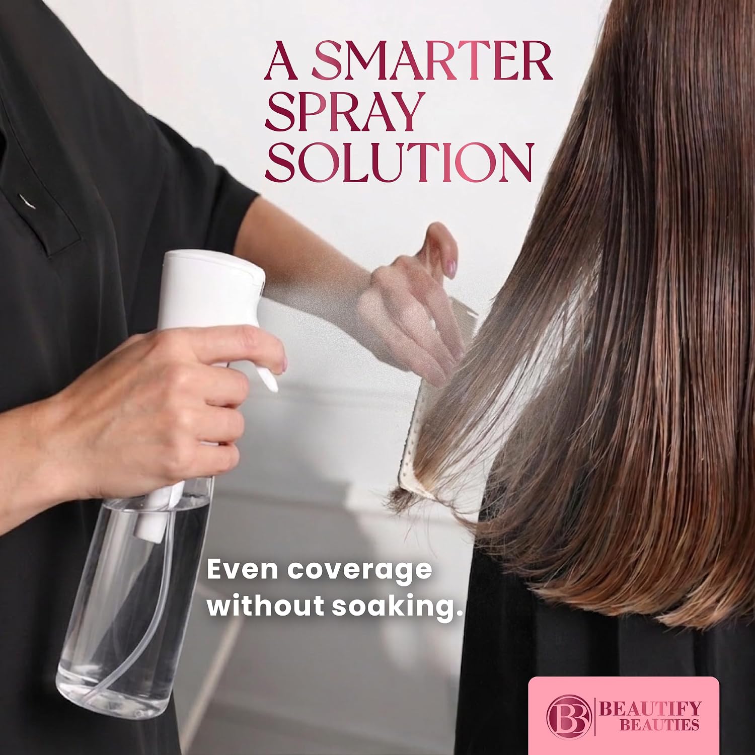 Detalle de BeautifyBeauties Continuous Mist Spray Bottle (10.1 Ounce) for Hair, Plants, Cleaning & More