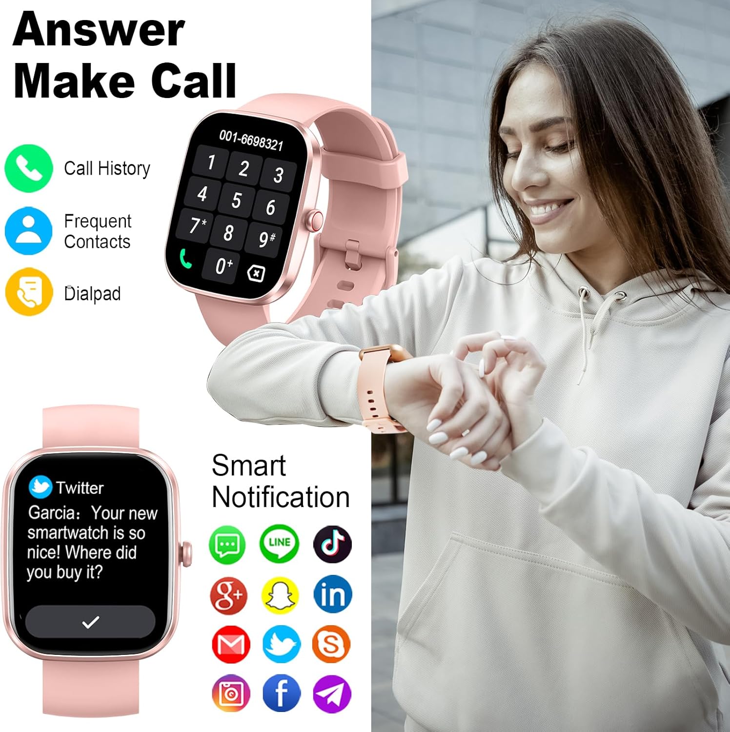 Thumbnail 2 de Smart Watch 2026 1.91” HD Bluetooth 5.4 Calling with SPO2, Heart Rate & Sleep Monitoring