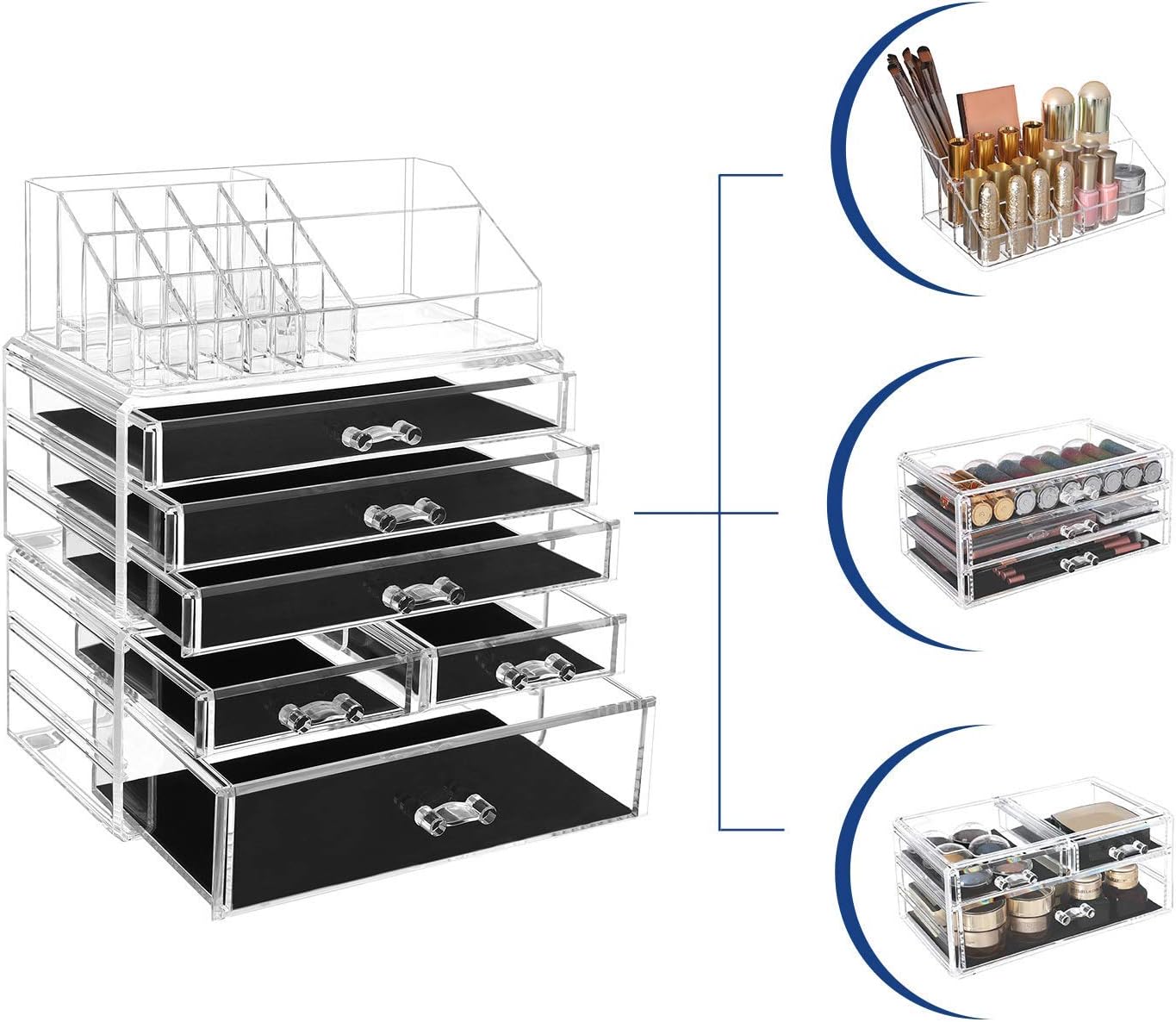 Thumbnail 2 de SONGMICS JKA009TP clear acrylic organiser 24cm