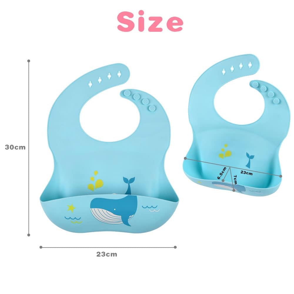 Detalle 2 de Vicloon Silikon Baby Lätzchen 2er Set