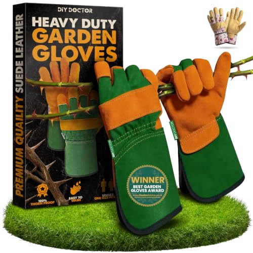Detalle de DIY Doctor Heavy Duty Thorn Proof Gardening Gloves for Men, 1 Pair