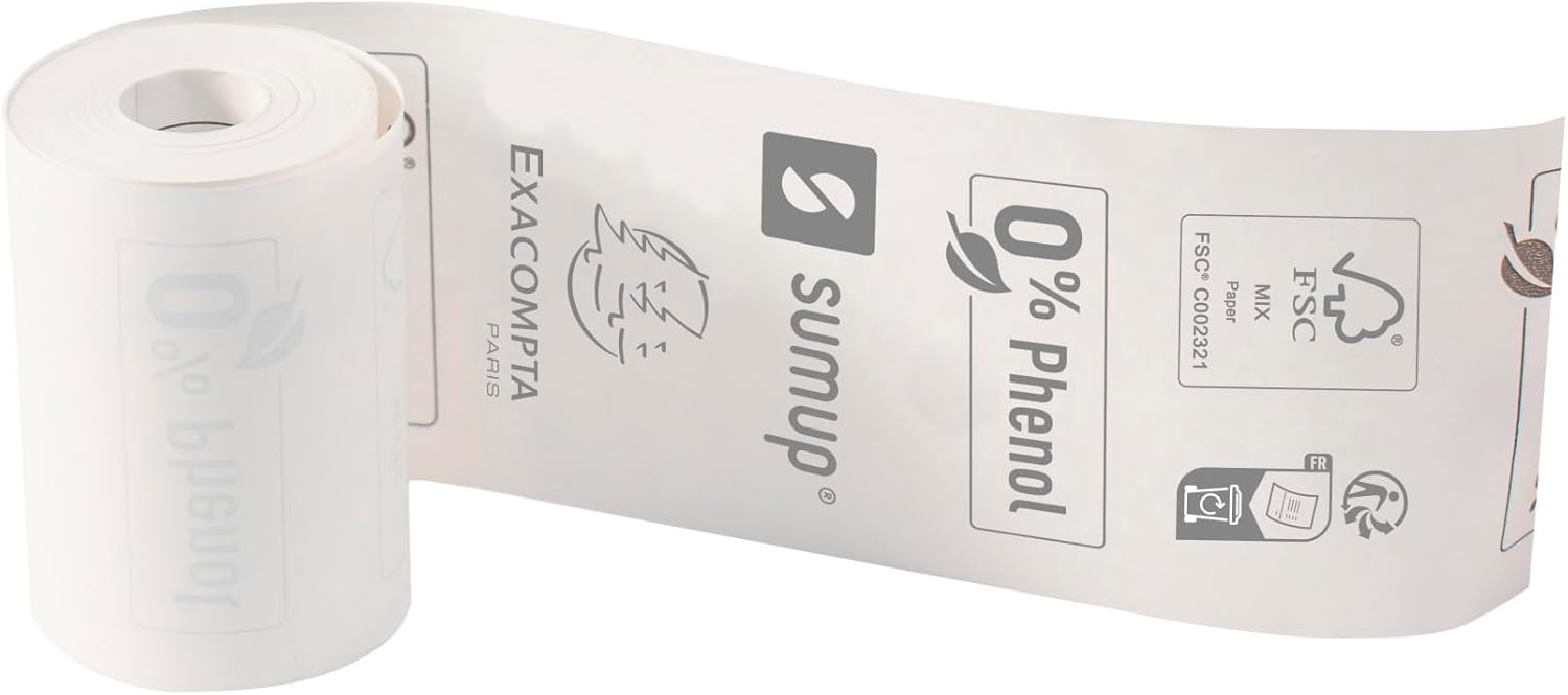 Thumbnail 2 de Exacompta SumUp 40762E Thermo-Rollen – Kreditkartenzahlung, 57 x 30 mm, 9 m, kernlos, BPA-frei, weiß