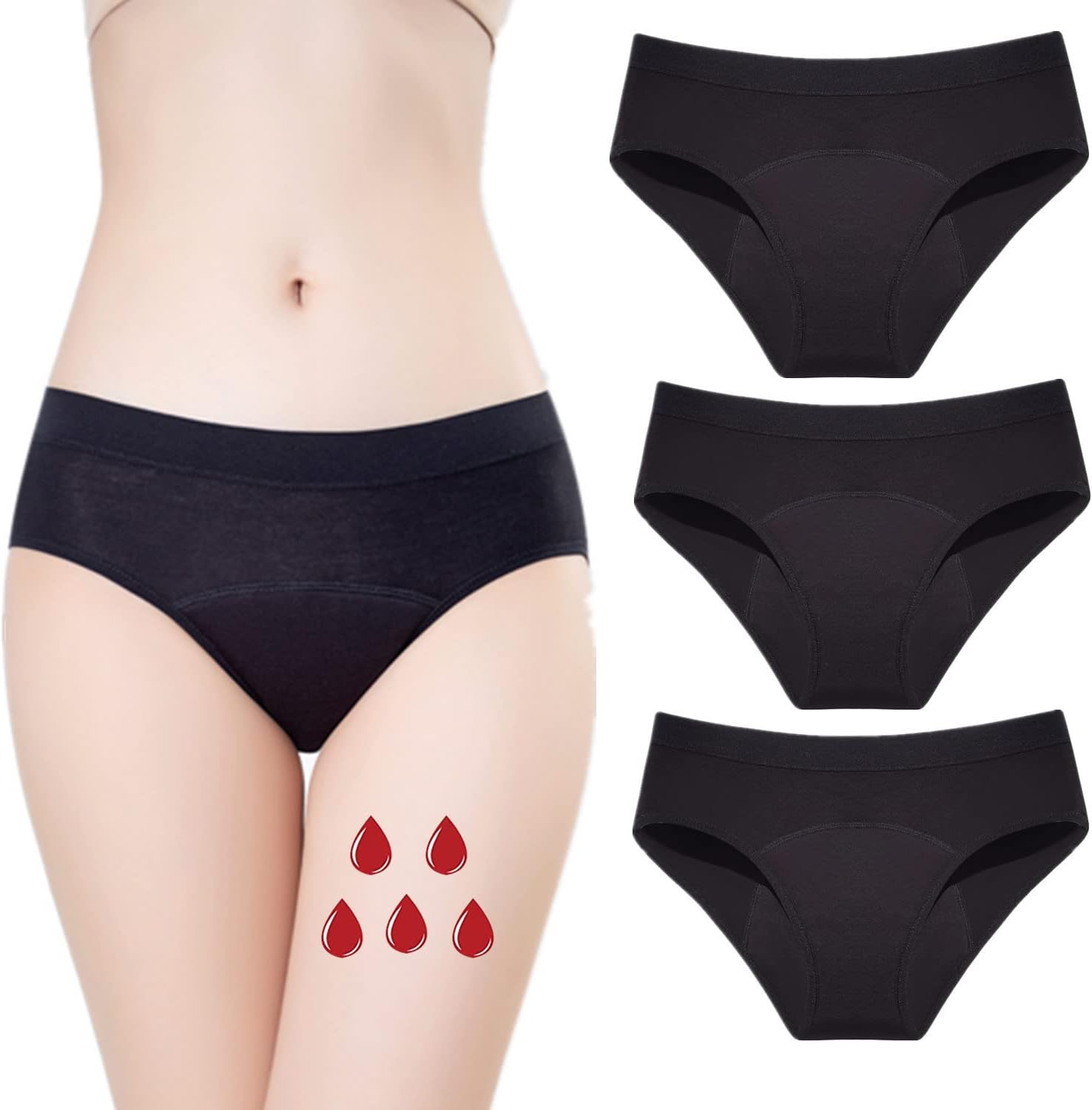 Detalle 2 de ZVZK Period Panties Heavy Flow 30ML Women Underwear 🩲