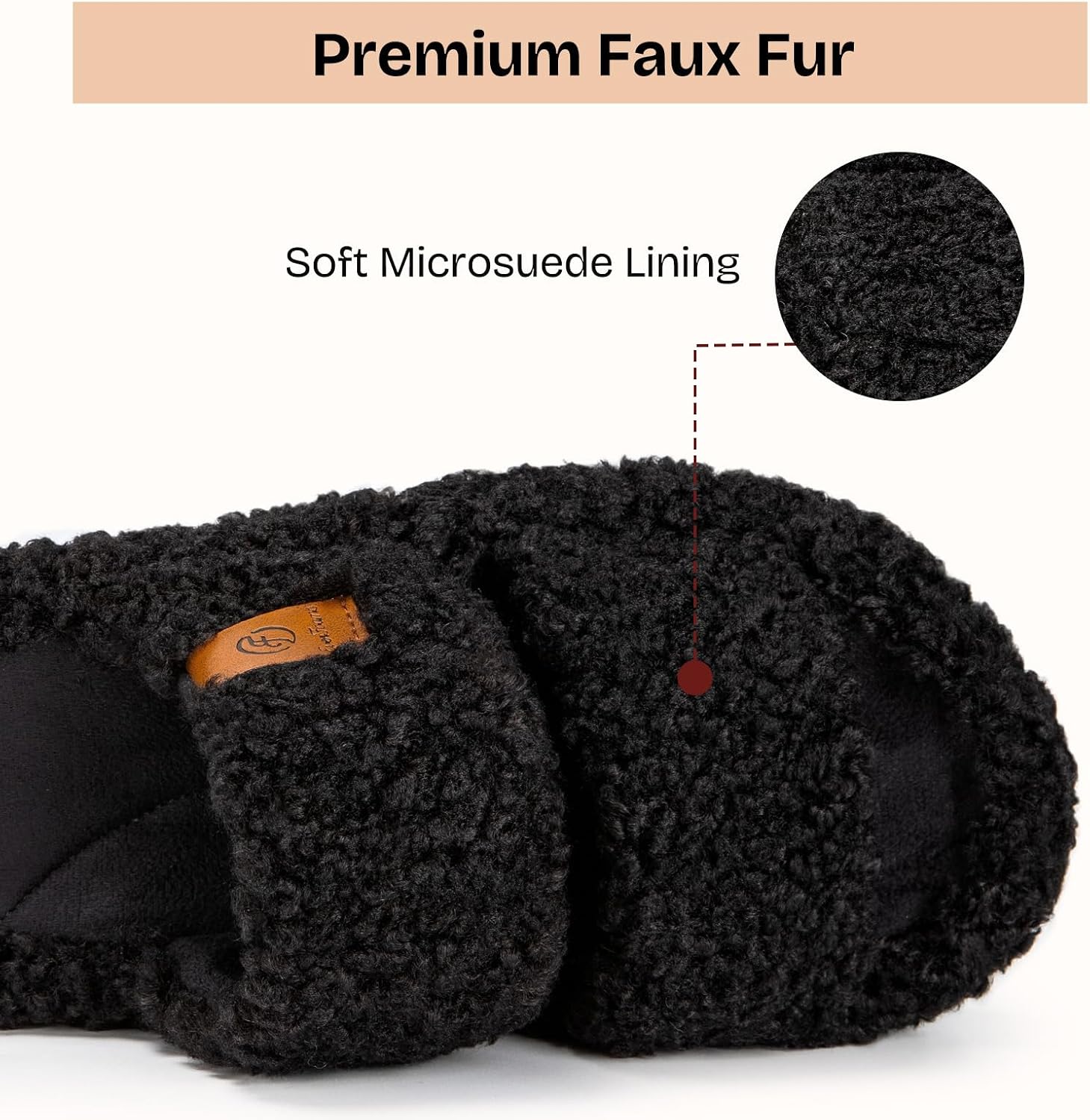 Detalle 2 de EverFoams Womens Fuzzy Open-toe Memory Foam Slippers
