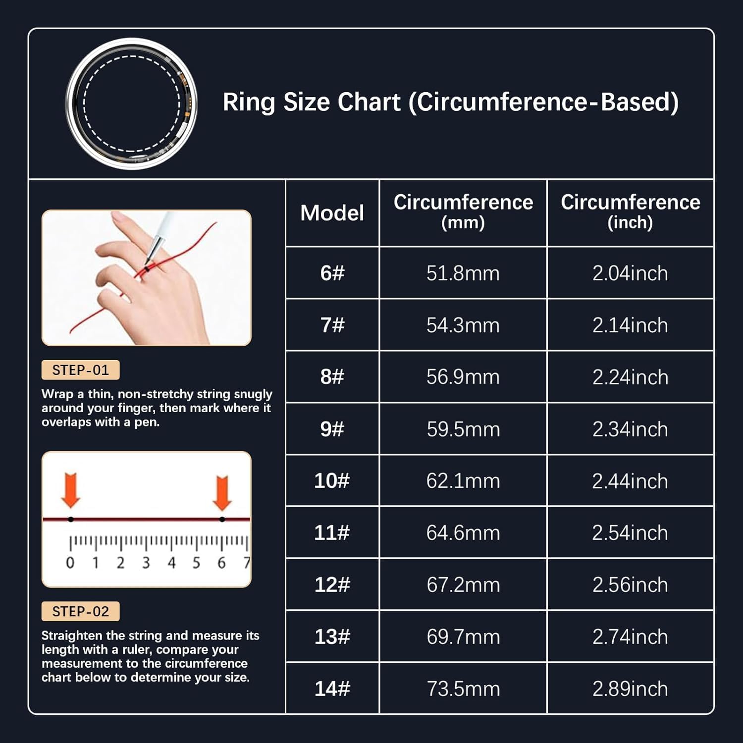 Thumbnail 1 de FKGZJF Smart Ring for Health Tracking — Sleep, Heart Rate, SpO2, HRV, and Activity (No Subscriptions, IP68)