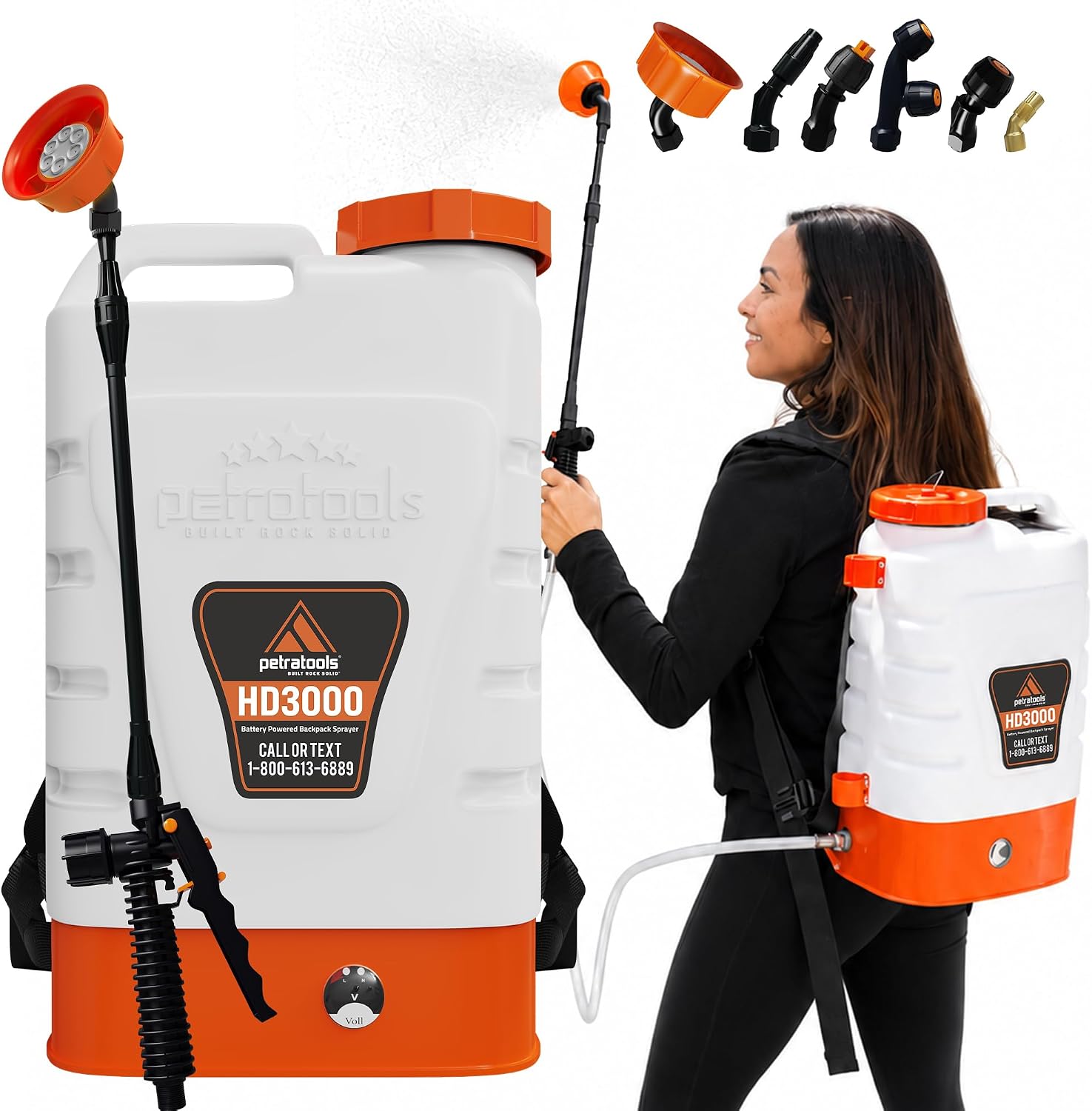Detalle de PetraTools Battery-Powered Backpack Sprayer 3 Gallon