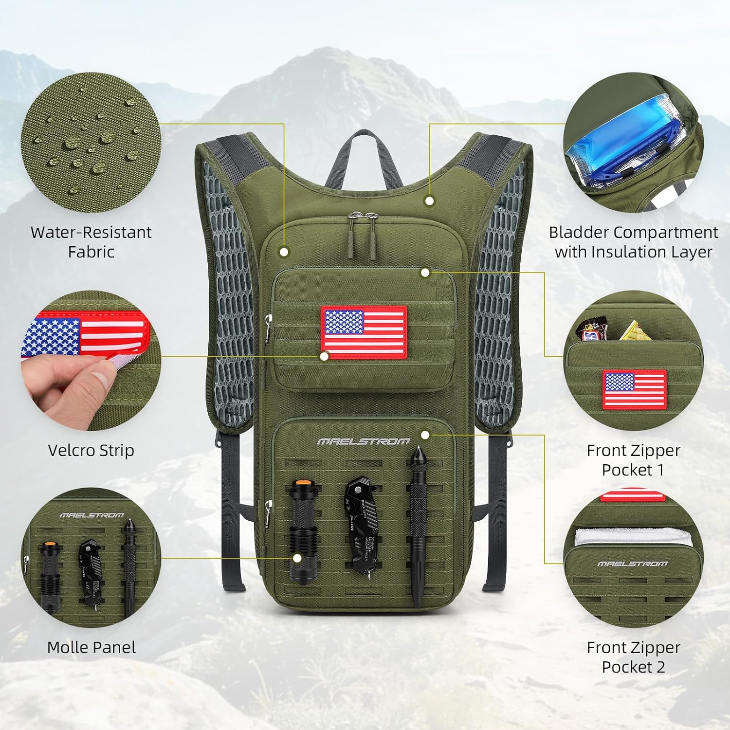 Detalle de Maelstrom Hydration Backpack with 2L Bladder