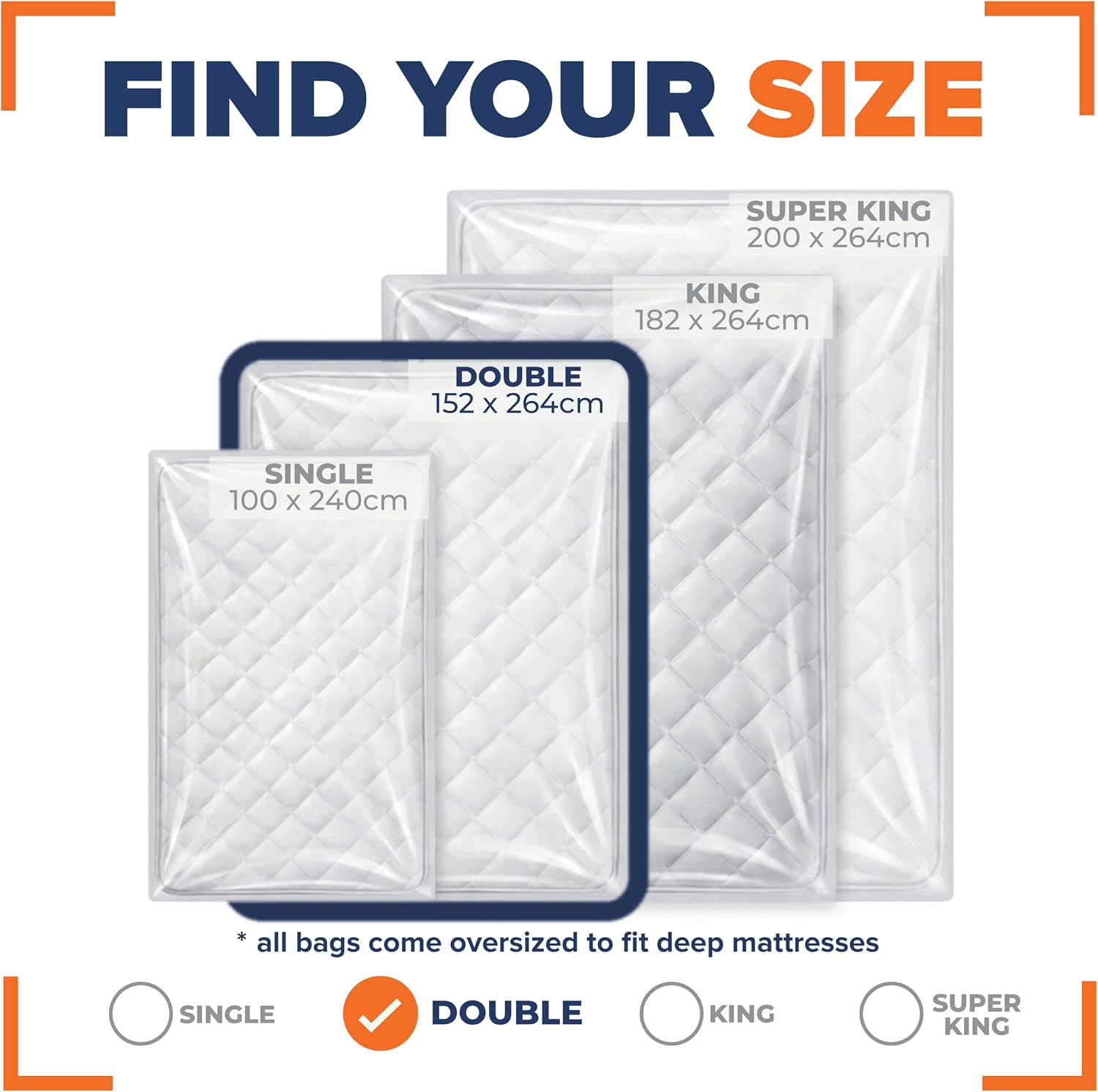 Thumbnail 5 de Double Mattress Bags For Moving & Storage – Heavy Duty Double Mattress Cover (4ft 6")