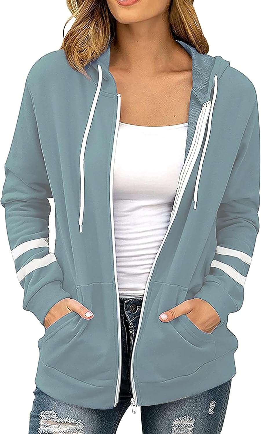Thumbnail 1 de Jhsnjnr Sweatjacke Damen mit Kapuze – Reißverschluss, Fleece, lässiger Sport-Style