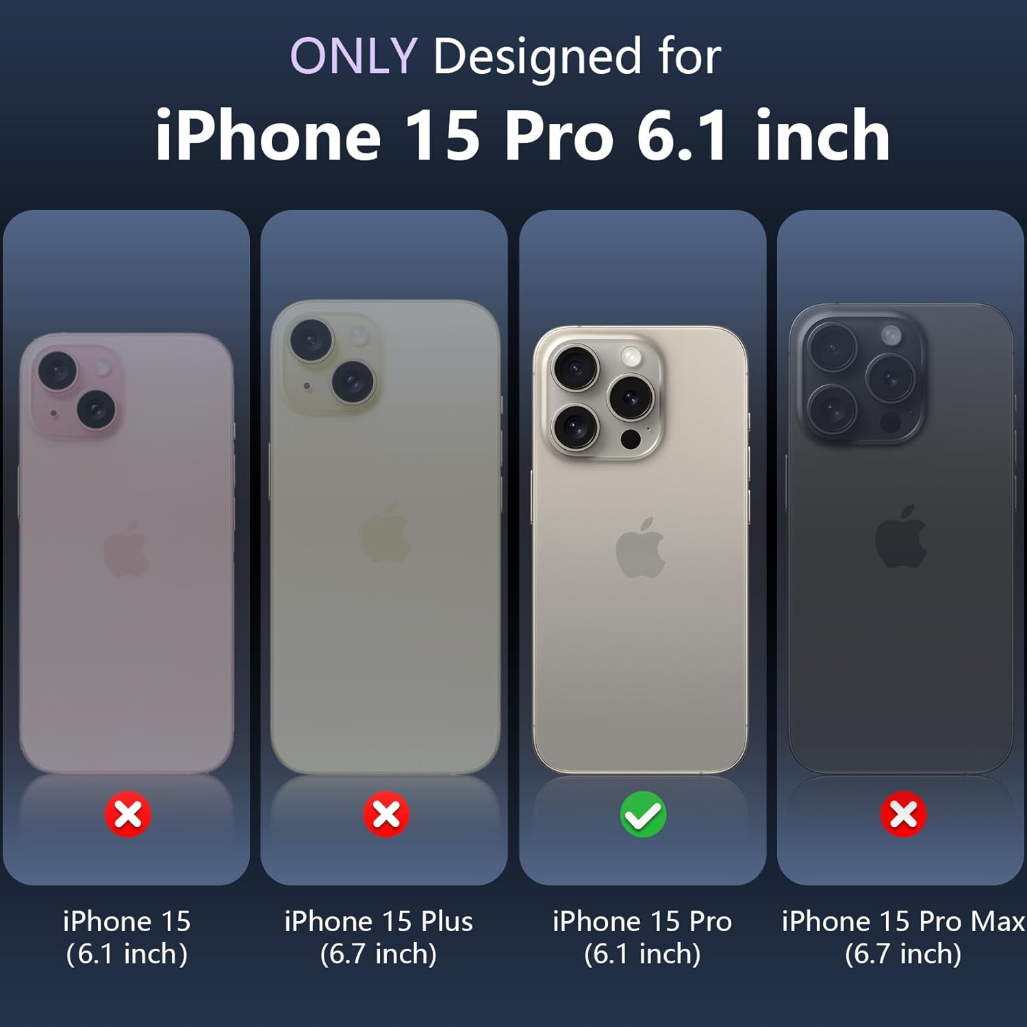 Thumbnail 1 de SPIDERCASE for iPhone 15 Pro Waterproof Case (IP68, Built-in Screen & Lens Protector) — Black