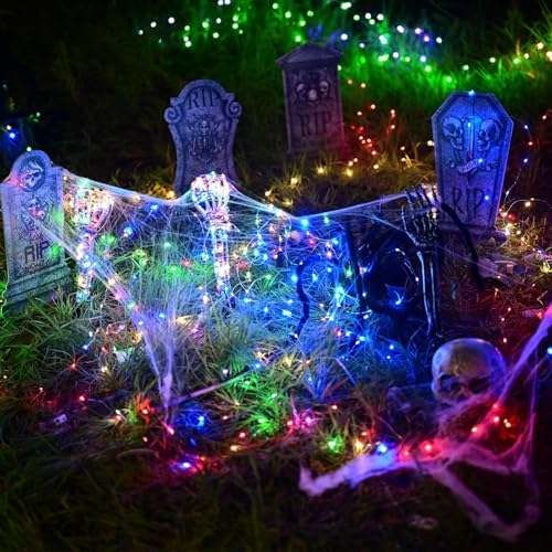 Detalle 2 de Maxee Halloween-Skelett-Set mit Totenkopf, Händen und LED-Lichterketten mit Timer