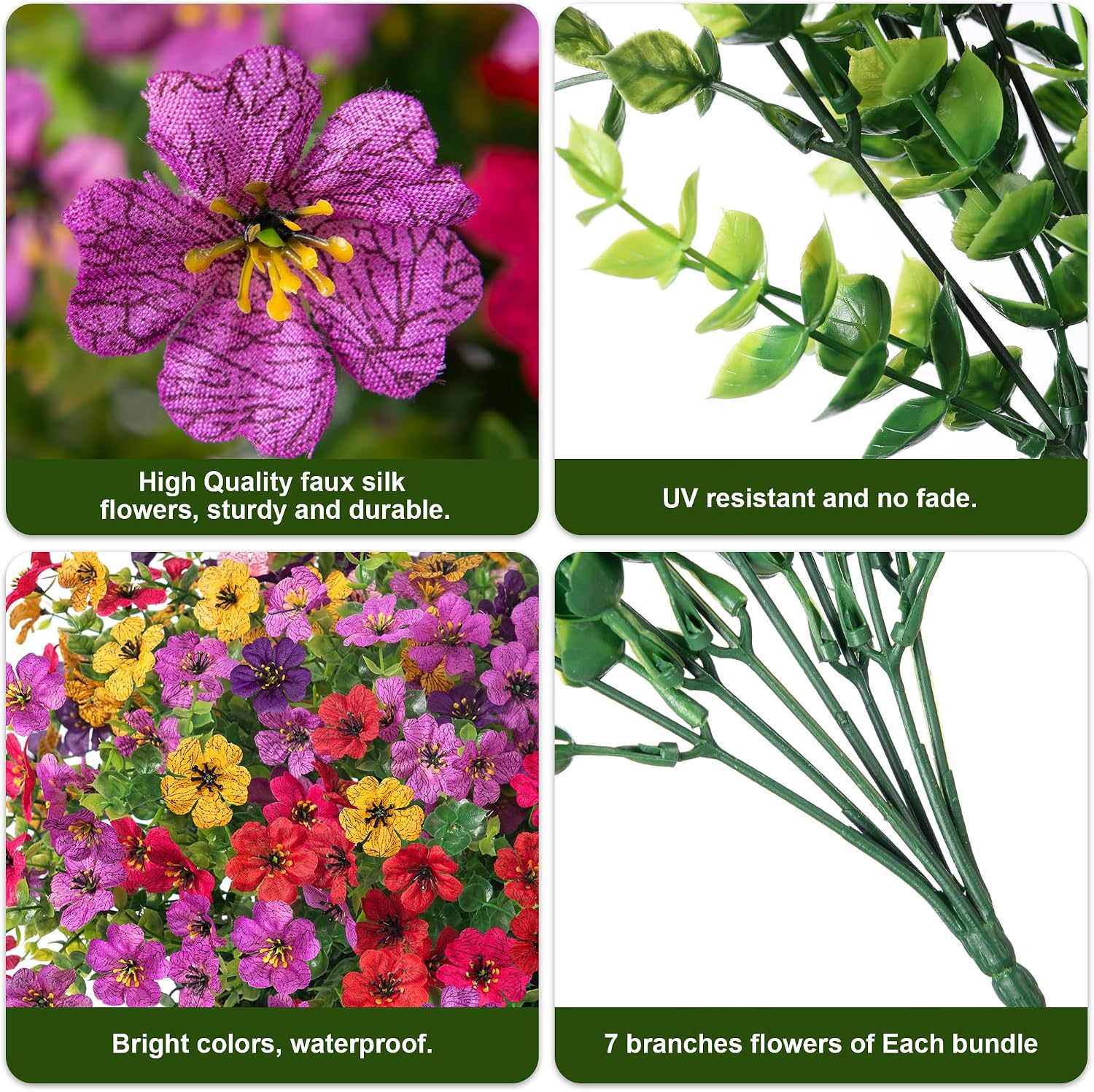 Thumbnail 2 de HyeFlora Daisy & Eucalyptus Flowers, 12 Bundles