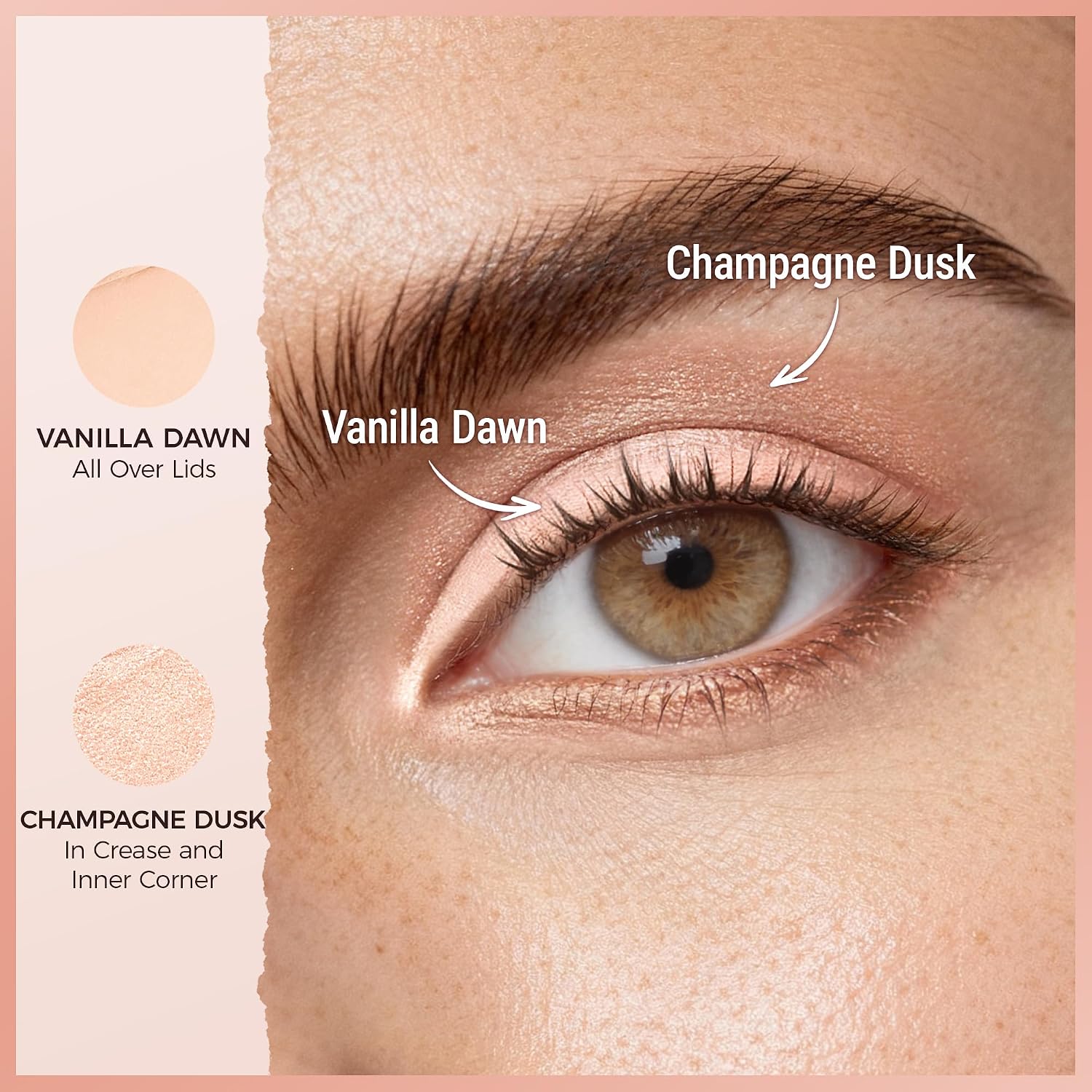 Detalle de exmiloo Cream Eyeshadow Stick Duo, Nude Beige Matte & Champagne Shimmer