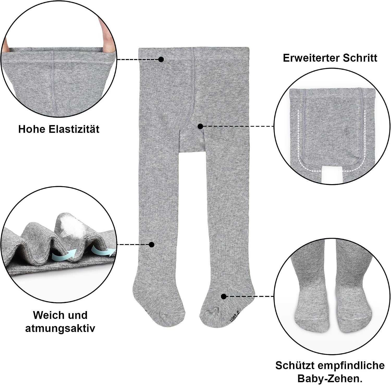 Thumbnail 3 de SPTRAMLE Baby-Strumpfhosen Set (3 Paar) für Mädchen – Baumwolle, Größen 56–62 bis 74–92