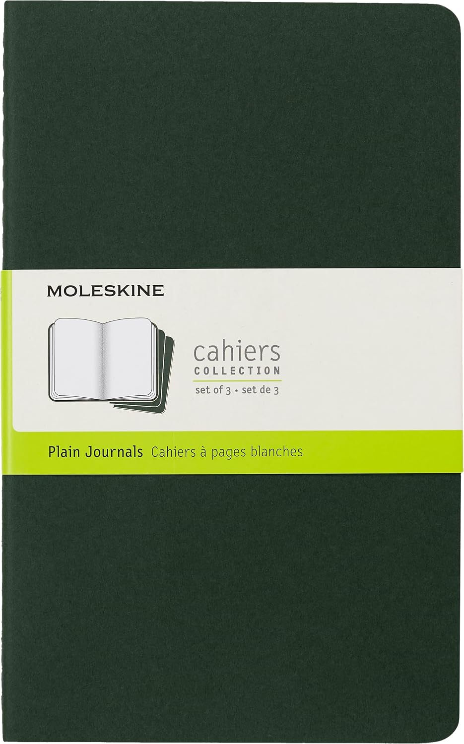 Imagen de Moleskine Cahier Journal set of 3 notebooks (Myrtle Green), plain pages, large 13 x 21 cm, 80 pages en OfertitasTOP