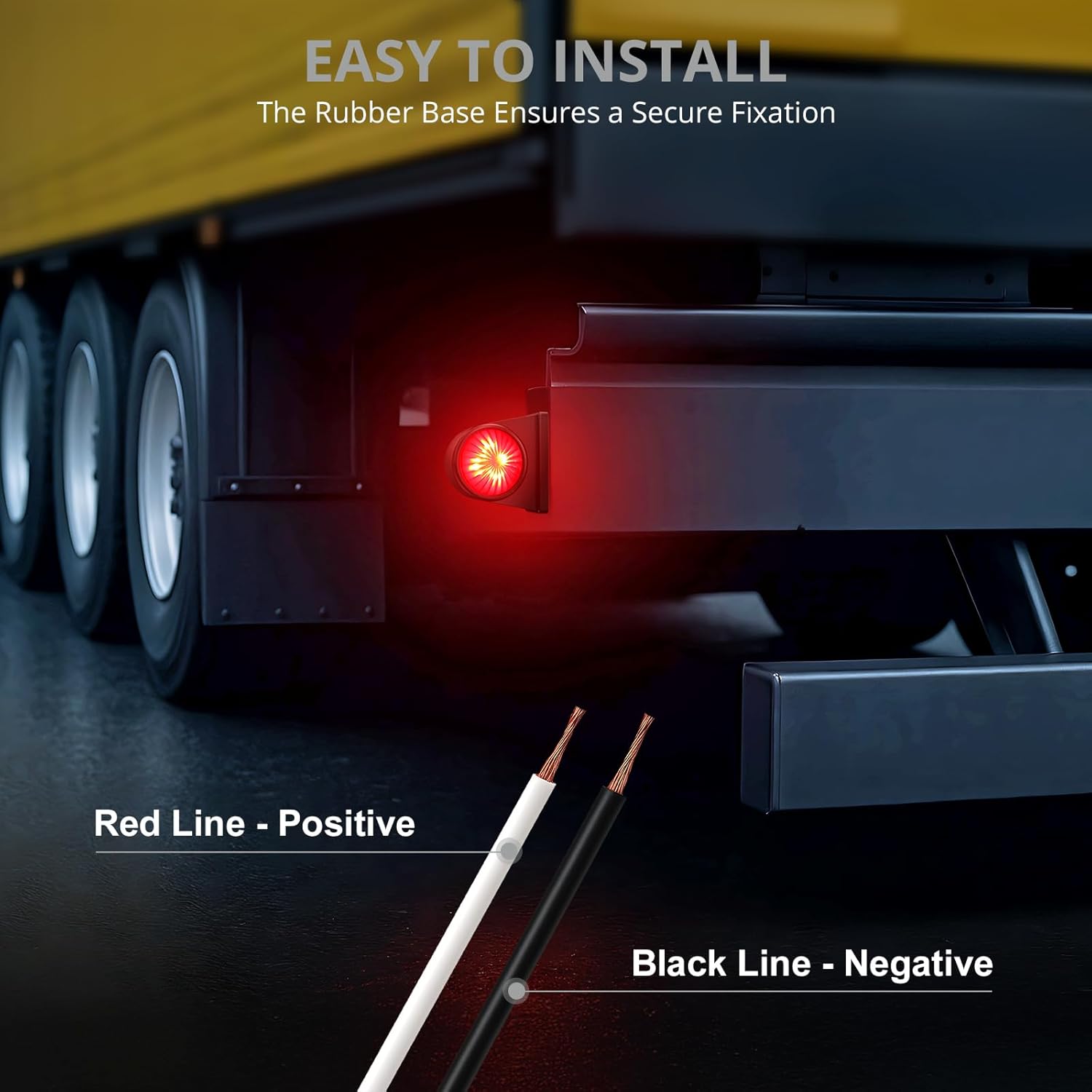 Thumbnail 5 de Justech 2pc Side Elbow Marker Lights for 12/24V vehicles (Red & White, IP65, 8 LED)