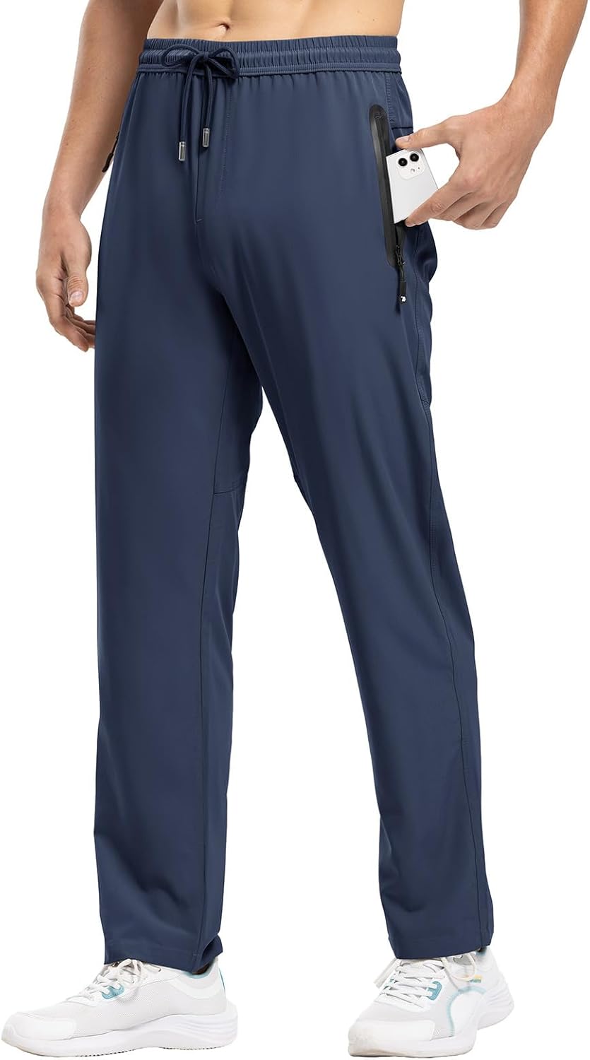 Detalle de Rdruko Men's Casual Pants: Lightweight Quick-Dry for Running, Hiking, and Everyday Wear