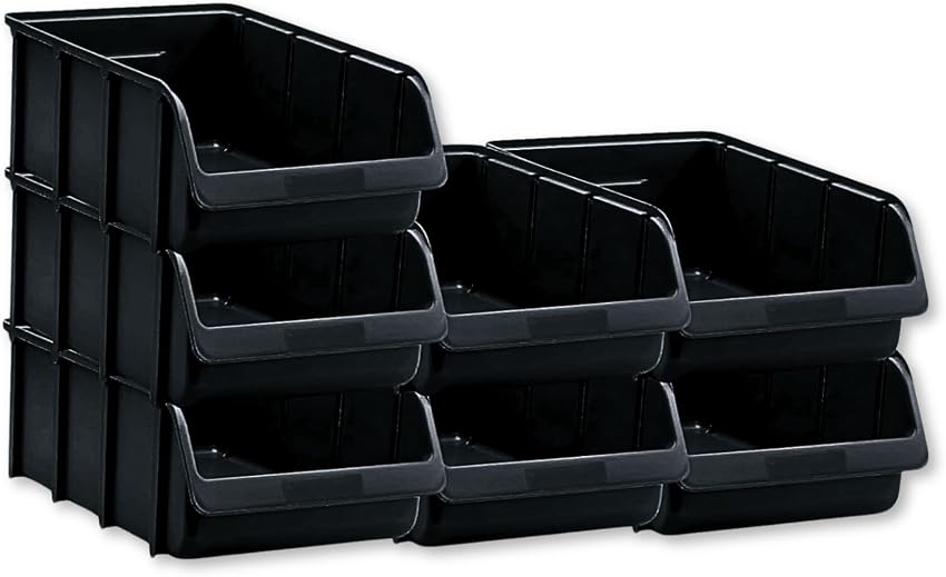 Detalle 1 de hünersdorff 24 cajas apilables tamaño 2 negro ♻